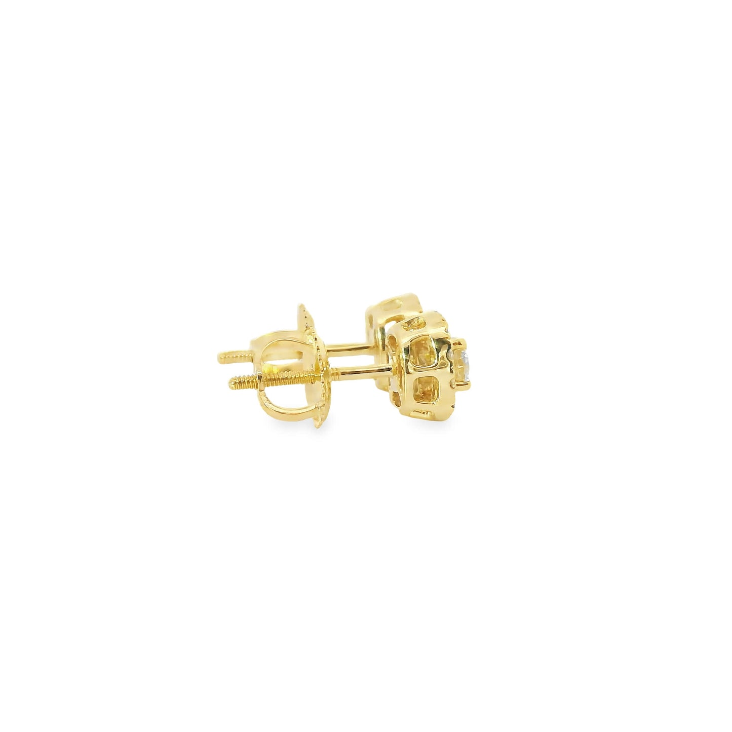 14K Gold Round-cut Diamonds Stud Earrings 0.50 Carat