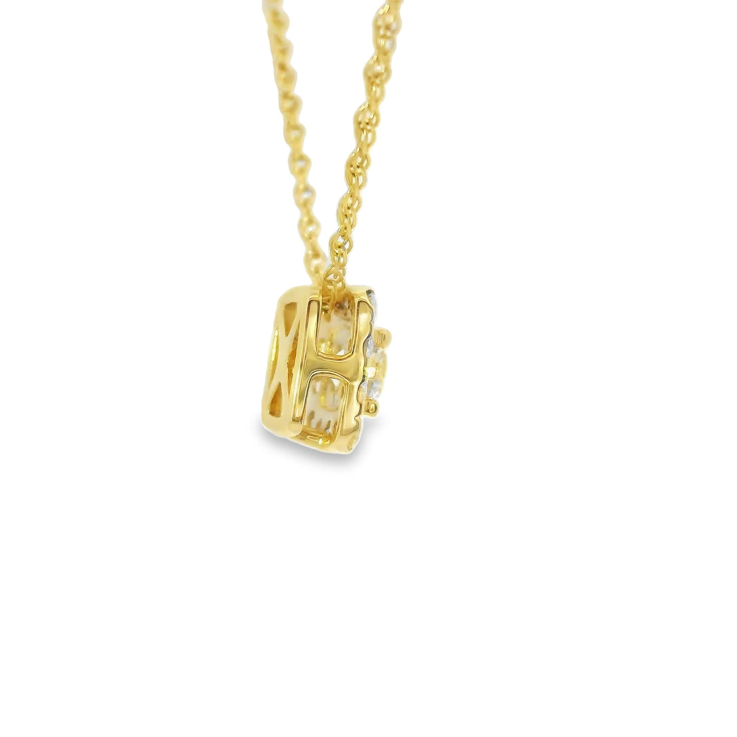 1/2 Carat 14K Yellow Gold Cushion Diamond Pendant