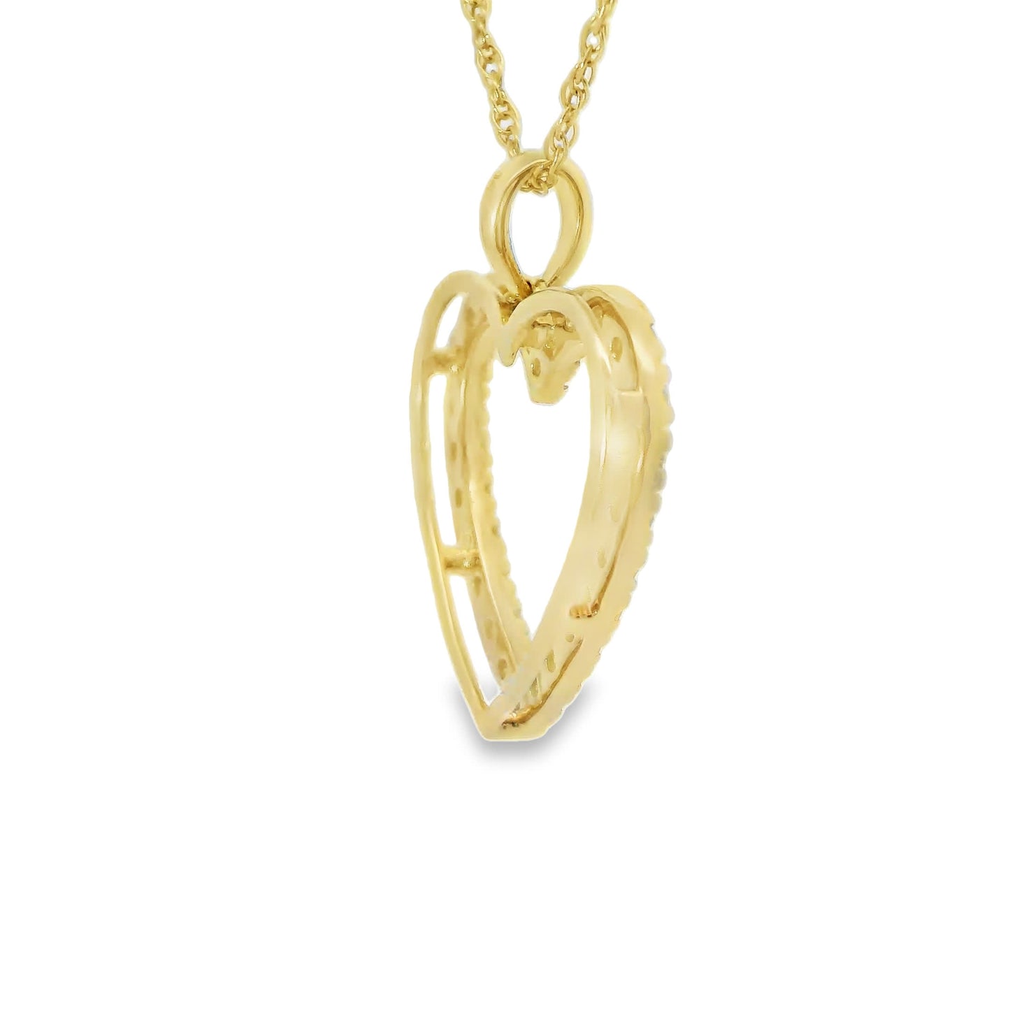 Heart-Shaped 14K Gold Pendant 1/2 Carat