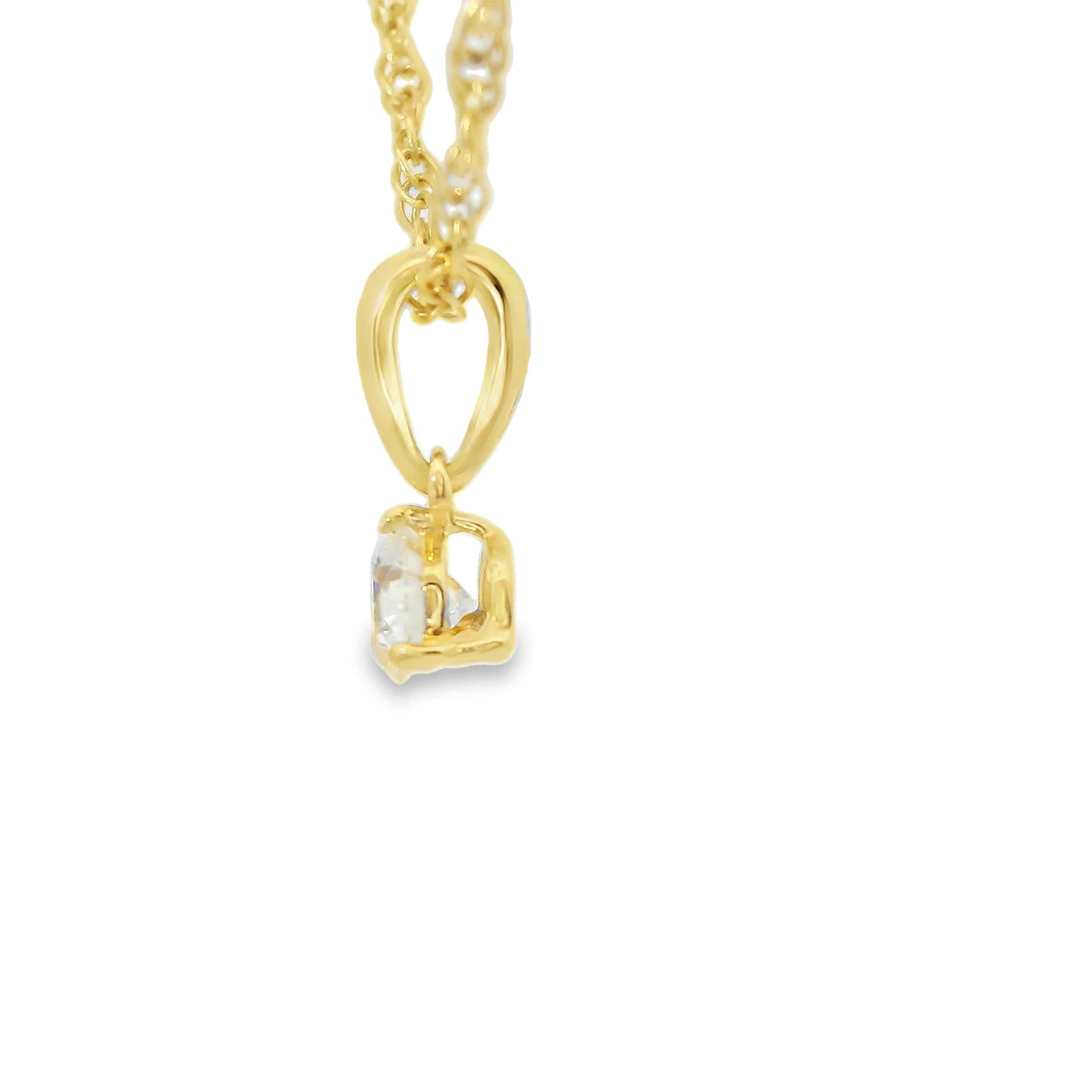 0.10 Carat Prong-Set 14K Round Lab Created Diamond