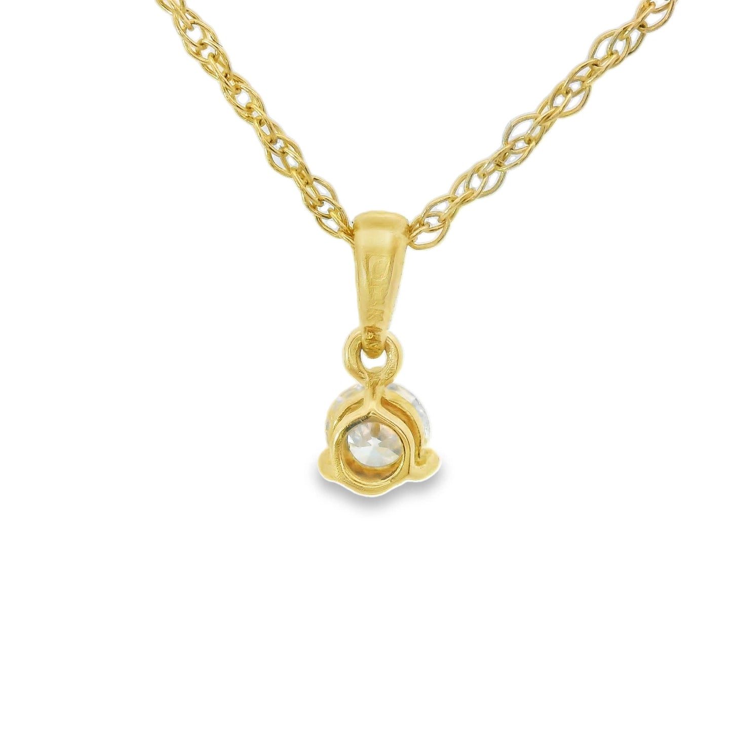 0.15 Carat Prong-Set 14K Round Lab Created Diamond