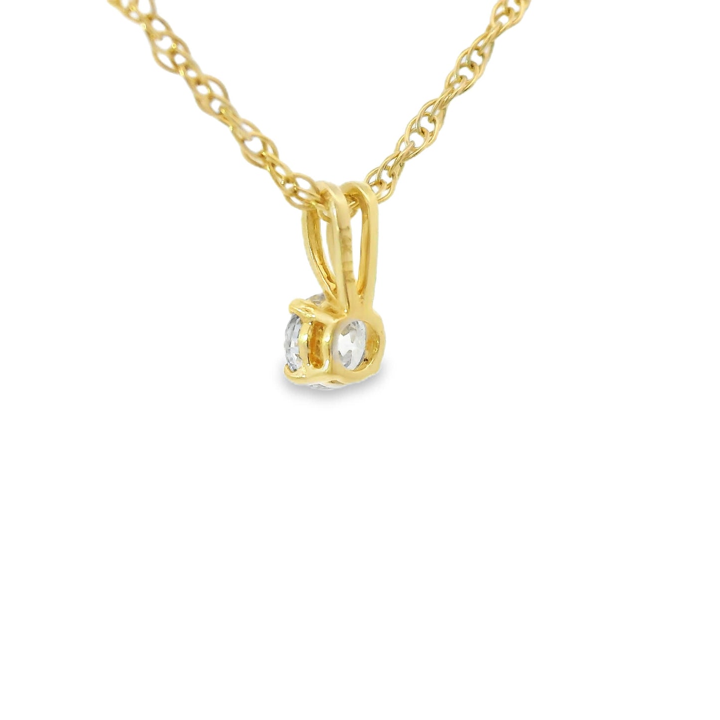 Diamond 0.10Ctw 14k White Gold Pendant Brilliant Cut Diamond