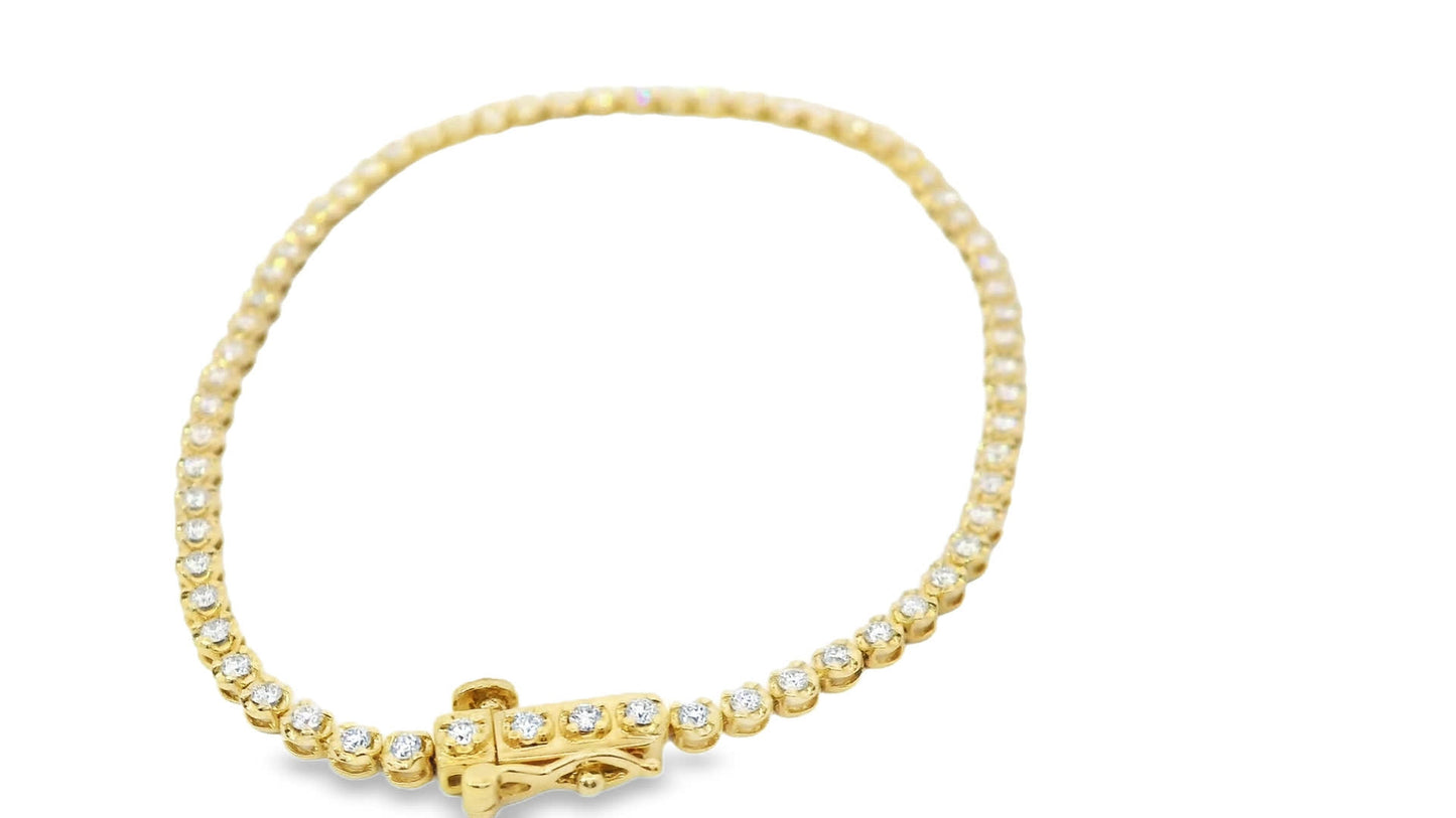 Tennis Bracelet In 14K Gold Diamond (1.00 Carat)