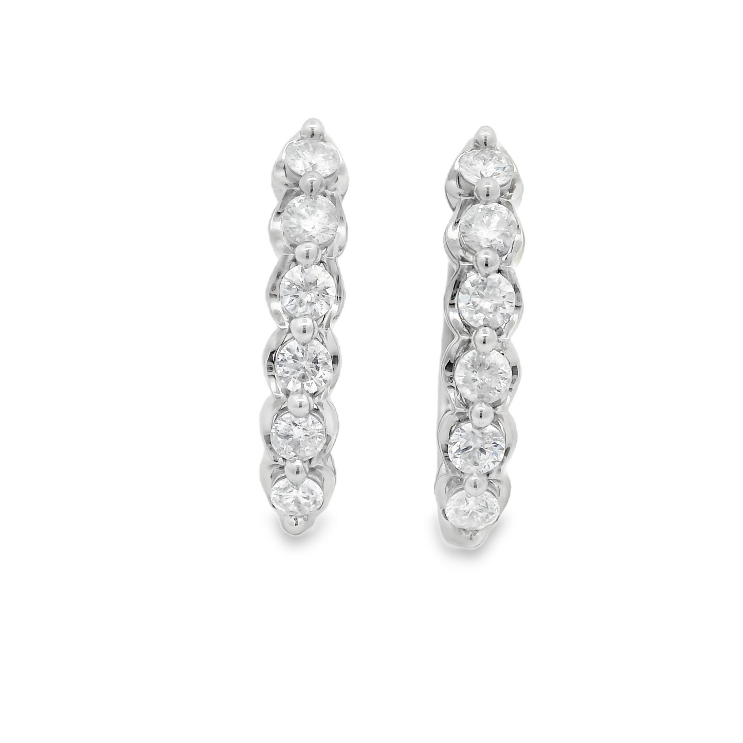 1.00ct Round-Cut Diamond Hoop Earrings in 14K Gold