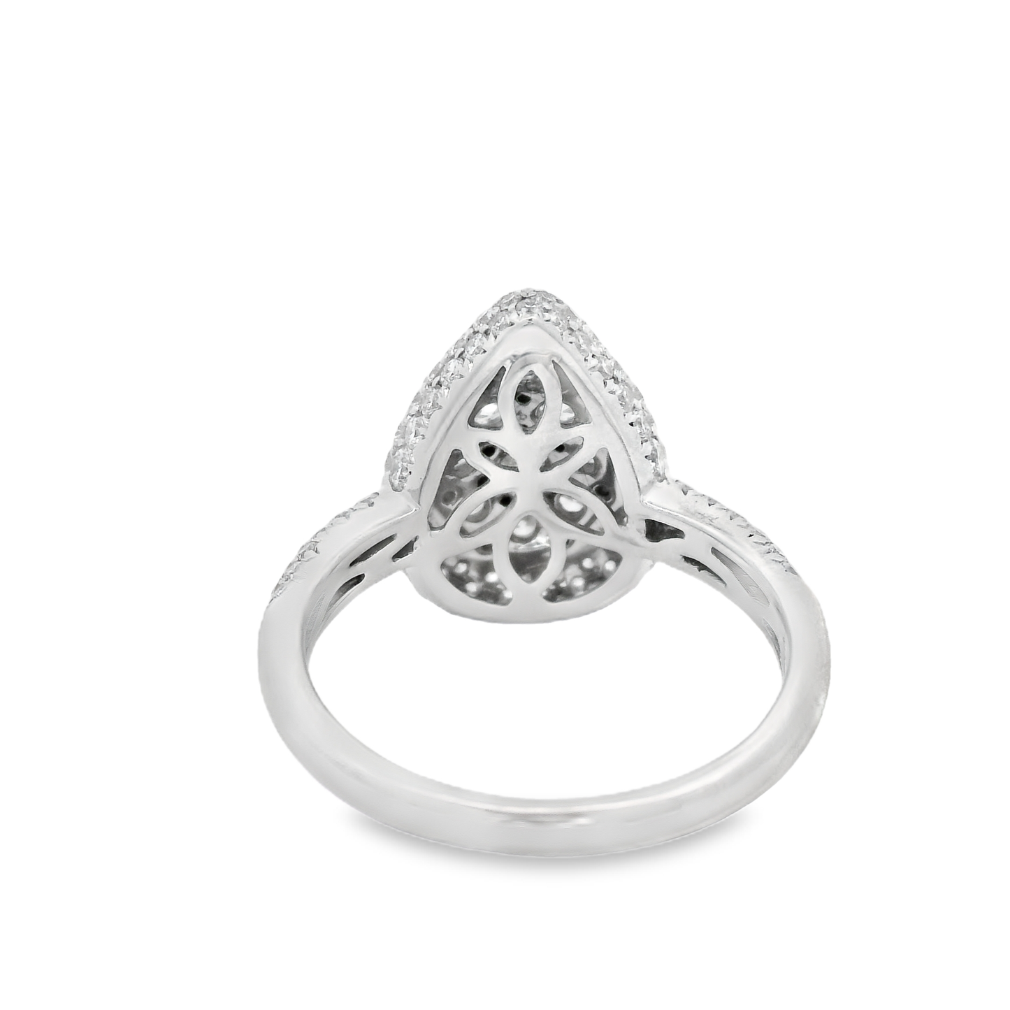 1.96ct Halo Diamond Engagement Ring in 18K White Gold
