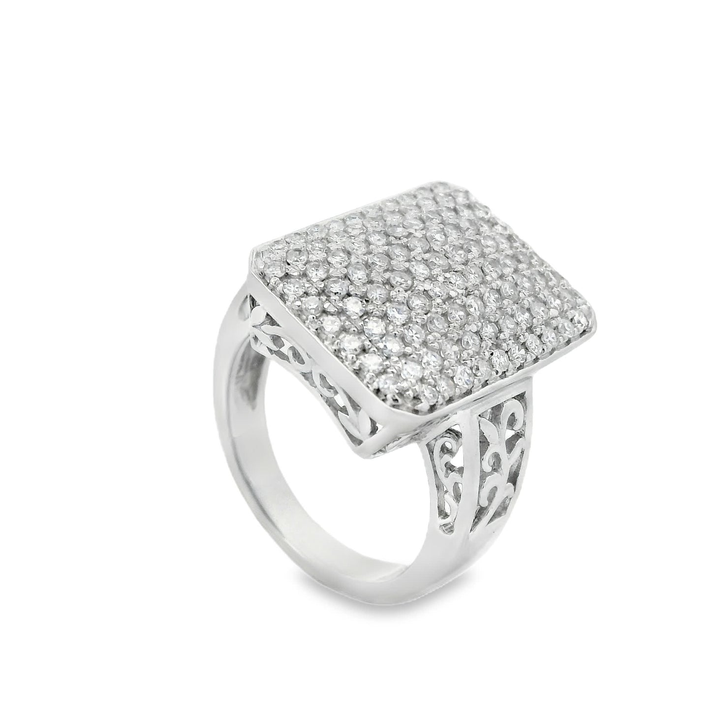 1.00 Carat Round Diamonds in 14K White Gold Wedding Anniversary Ring