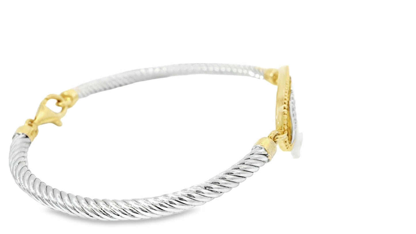 Love bracelet in 925+18K Yellow Gold (0.11 Carat)