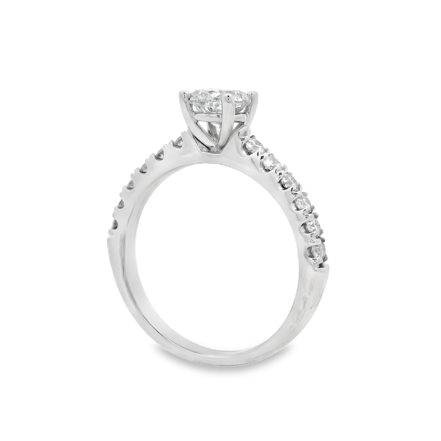 ✨ Classic One Row Engagement Ring in 14k White Gold (1.28 Carat) ✨ - Chetan Collection