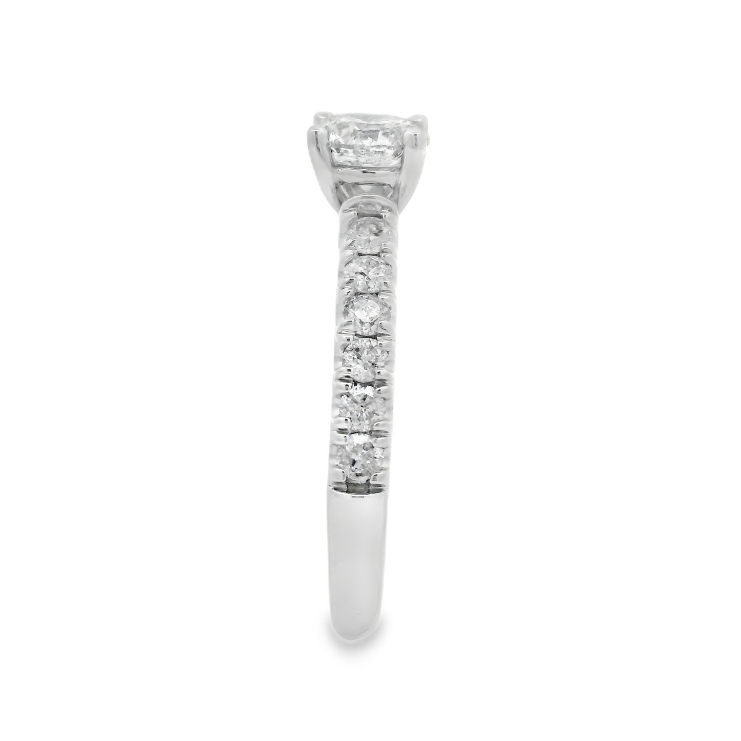 ✨ Classic One Row Engagement Ring in 14k White Gold (1.28 Carat) ✨ - Chetan Collection