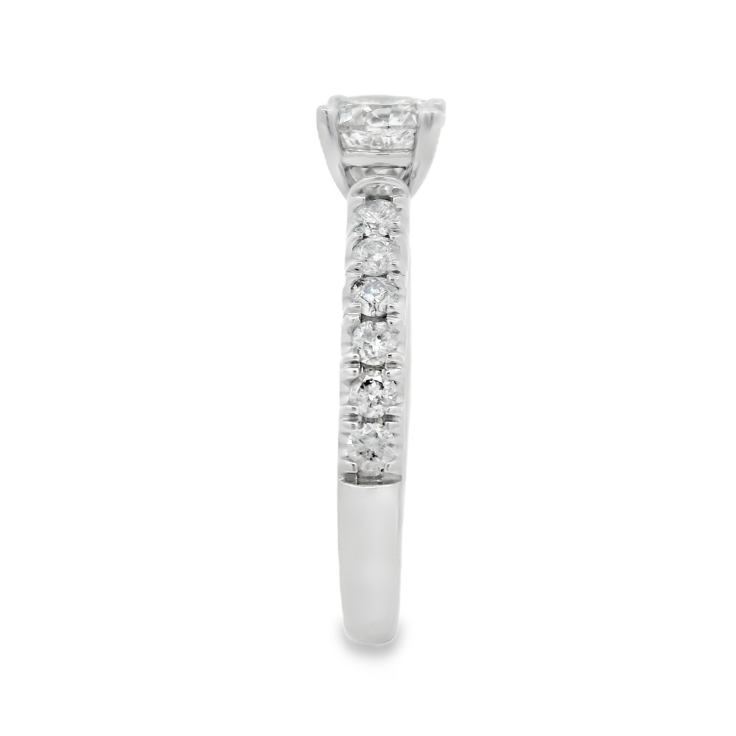 ✨ Classic One Row Engagement Ring in 14k White Gold (1.28 Carat) ✨ - Chetan Collection