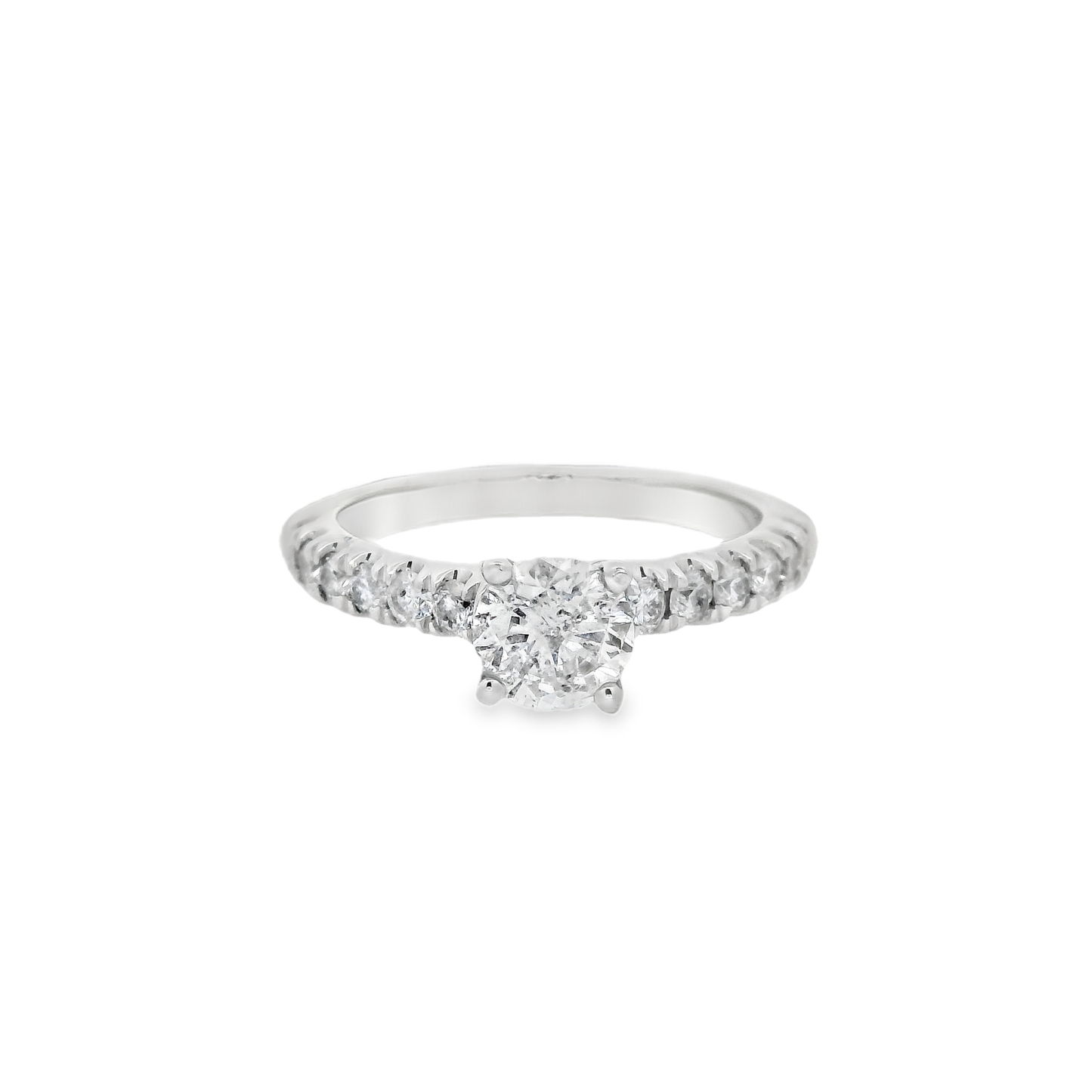 1.28ct Round-Cut Diamond Engagement Ring in 14K White Gold