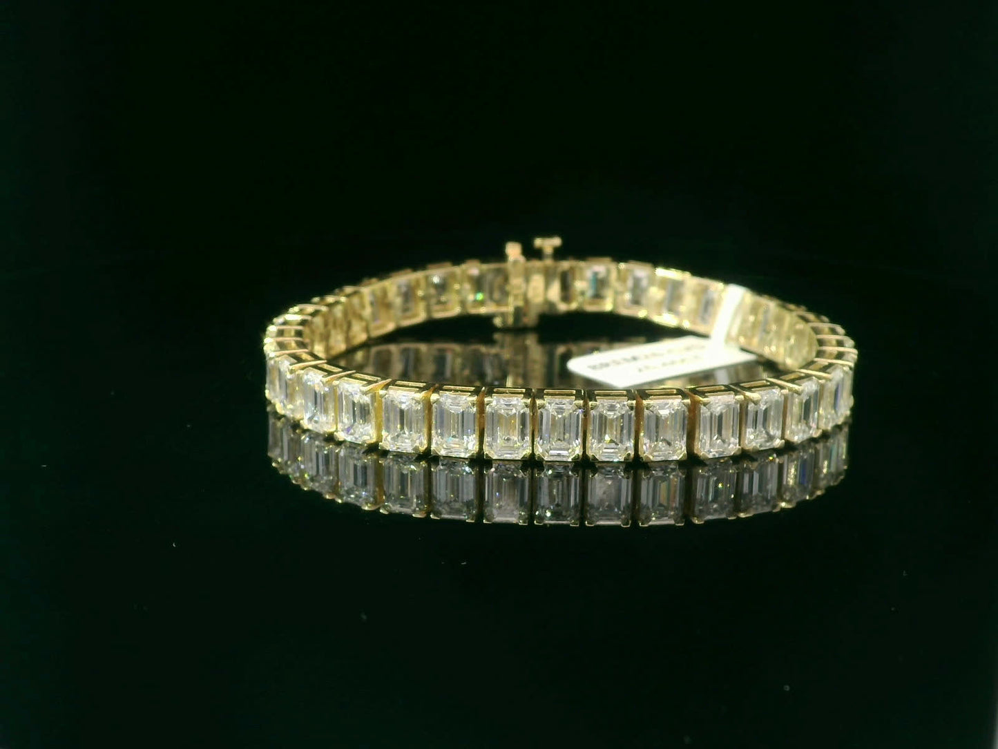 14k Gold Bracelet with Clear Stones (LAB GROWN DIAMONDS)