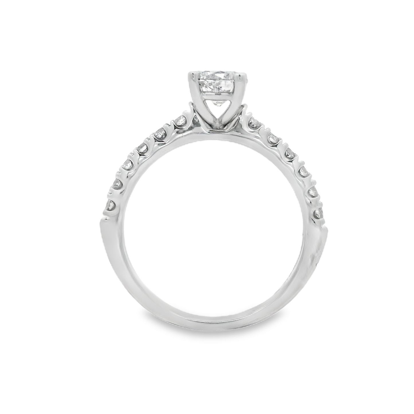 ✨ Classic One Row Engagement Ring in 14k White Gold (1.28 Carat) ✨ - Chetan Collection