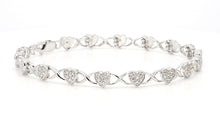 Load image into Gallery viewer, Shining Hearts: Sterling Silver Bracelets with 0.10ctw Natural Diamonds - Chetan Collection