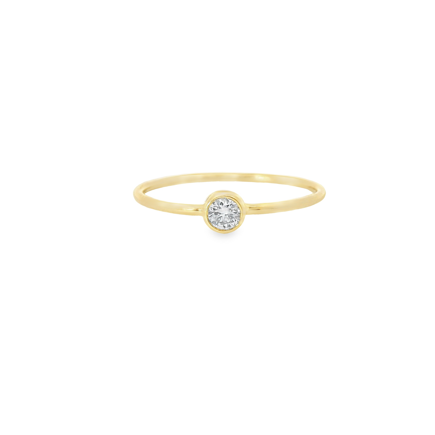 0.10ct Lab-Grown Round-Cut Diamond Ring in 14K Gold