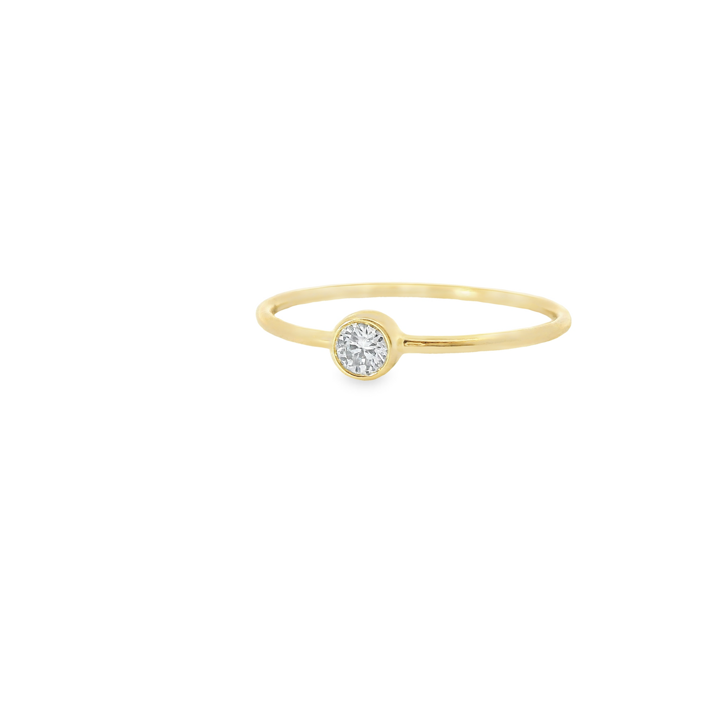 0.10ct Lab-Grown Round-Cut Diamond Ring in 14K Gold