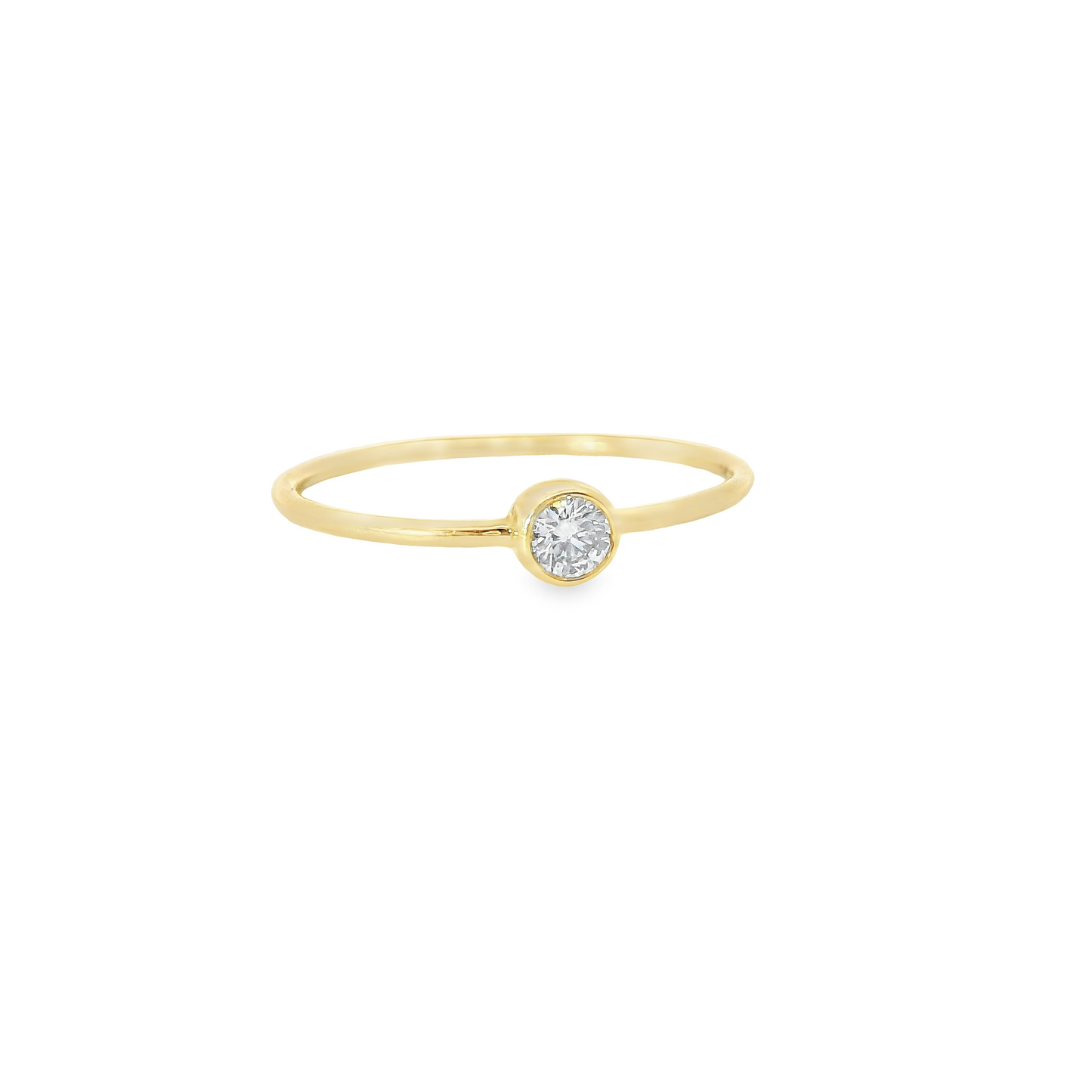 0.10ct Lab-Grown Round-Cut Diamond Ring in 14K Gold