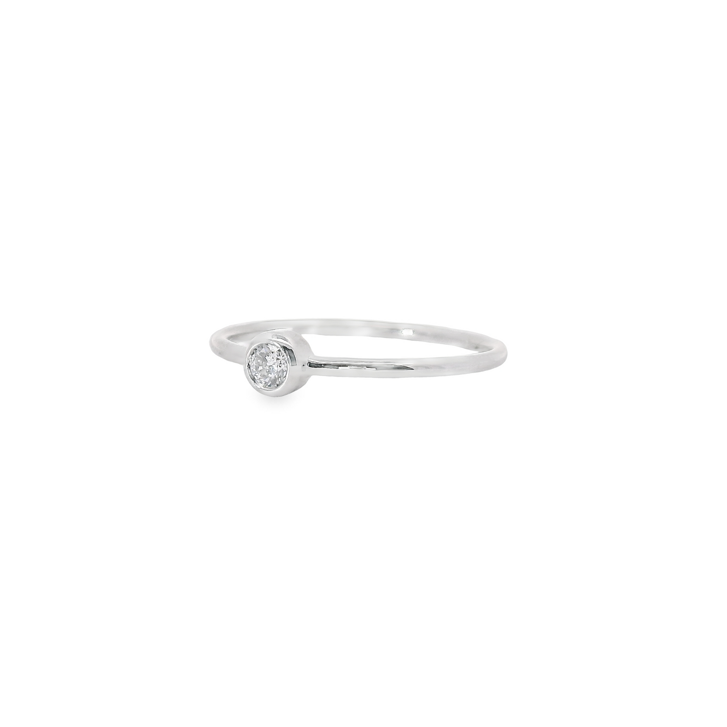 0.10ct Lab-Grown Round-Cut Diamond Ring in 14K Gold