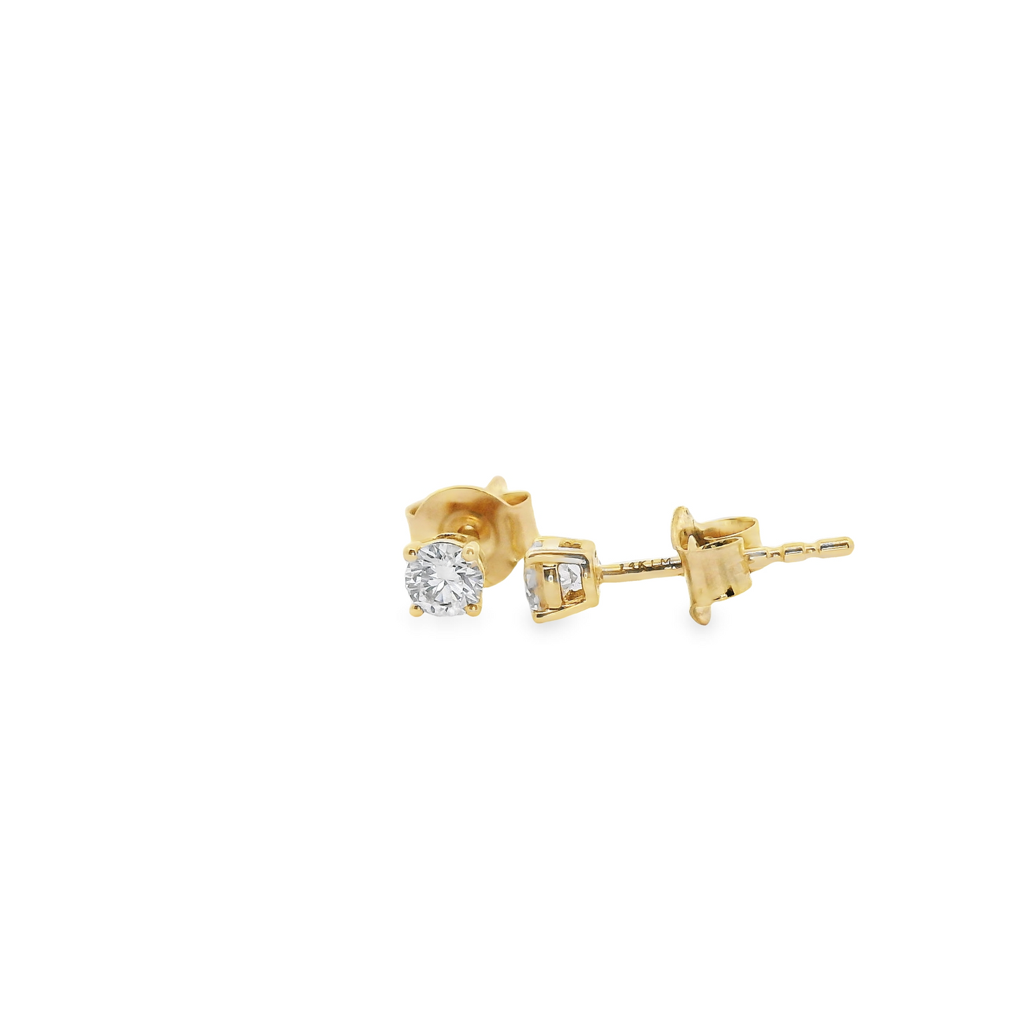 0.33ct Lab-Grown Round-Cut Diamond Stud Earrings in 14K Gold