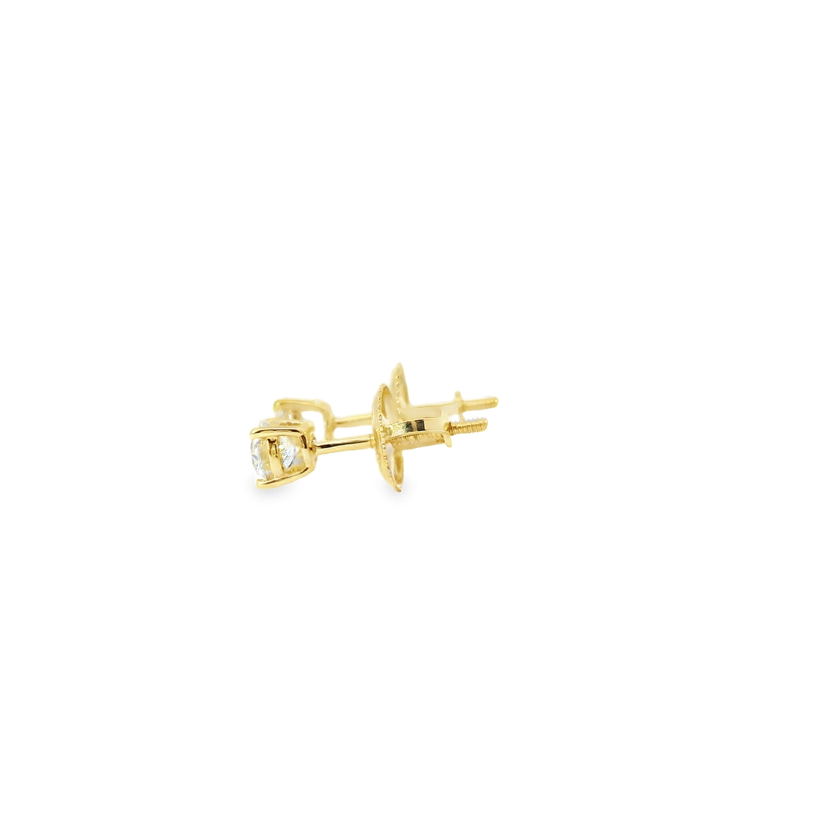 0.50ct Lab-Grown Round-Cut Diamond Stud Earrings in 14K Yellow Gold