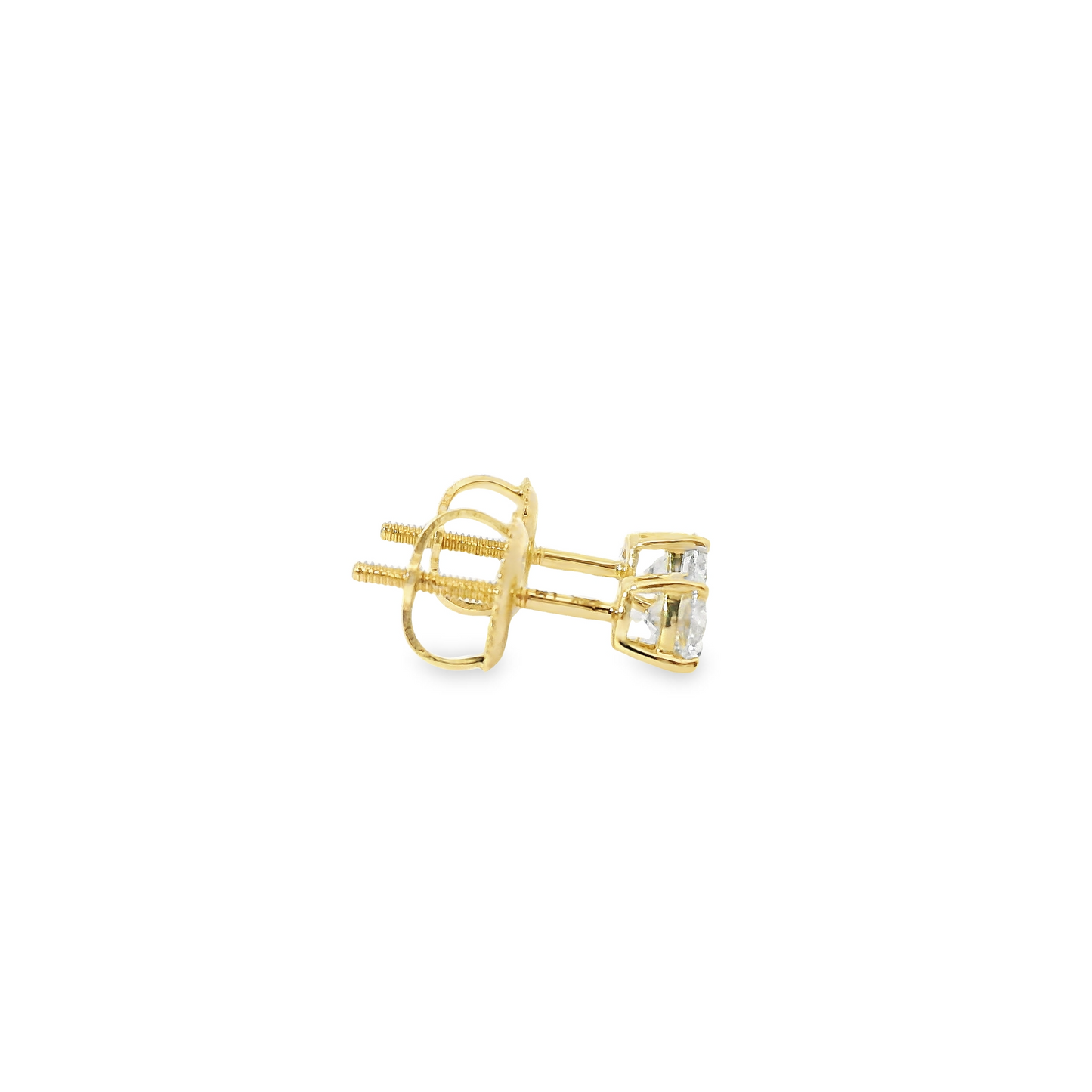 0.50ct Lab-Grown Round-Cut Diamond Stud Earrings in 14K Yellow Gold
