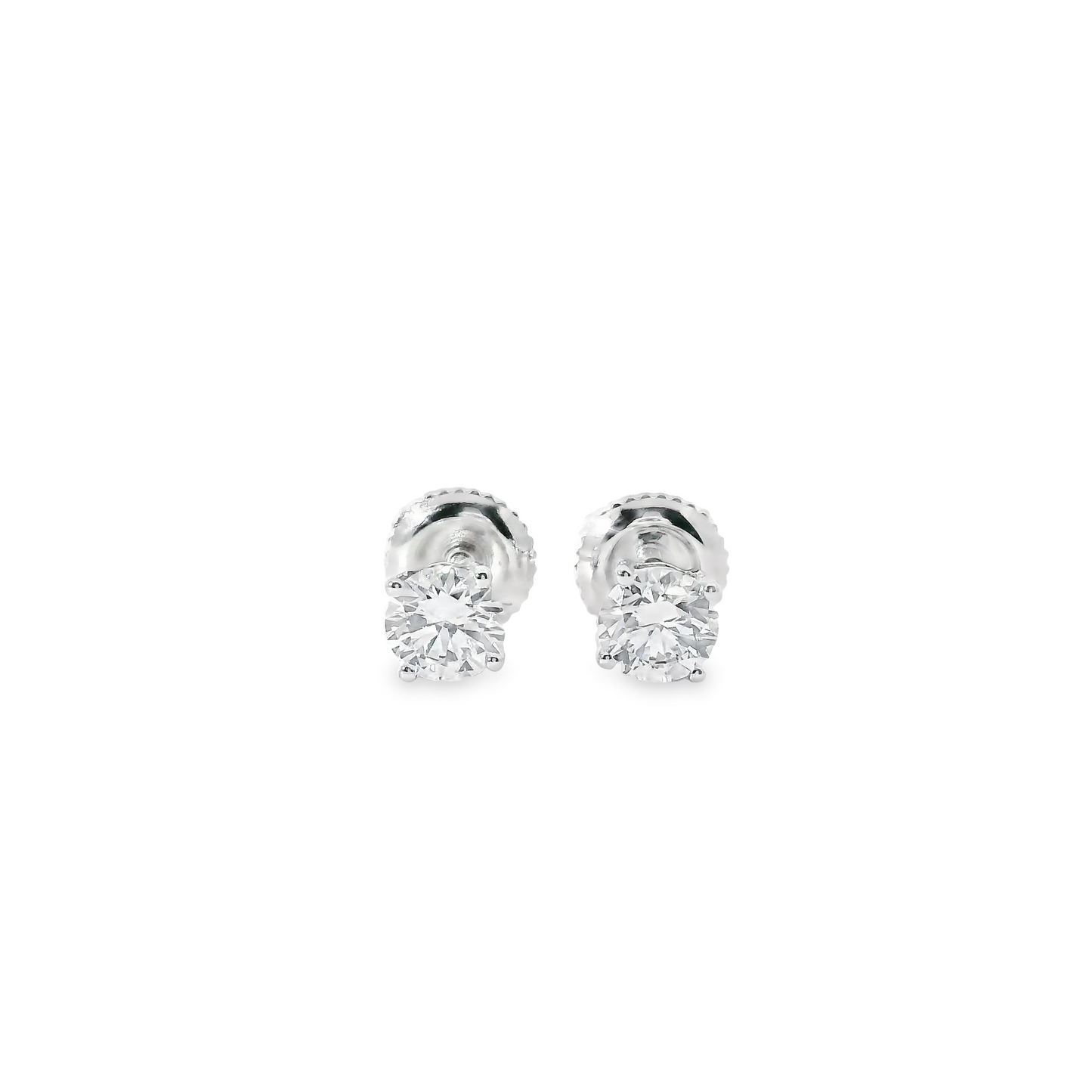 0.75ct Lab-Grown Round-Cut Diamond Stud Earrings in 14K Gold