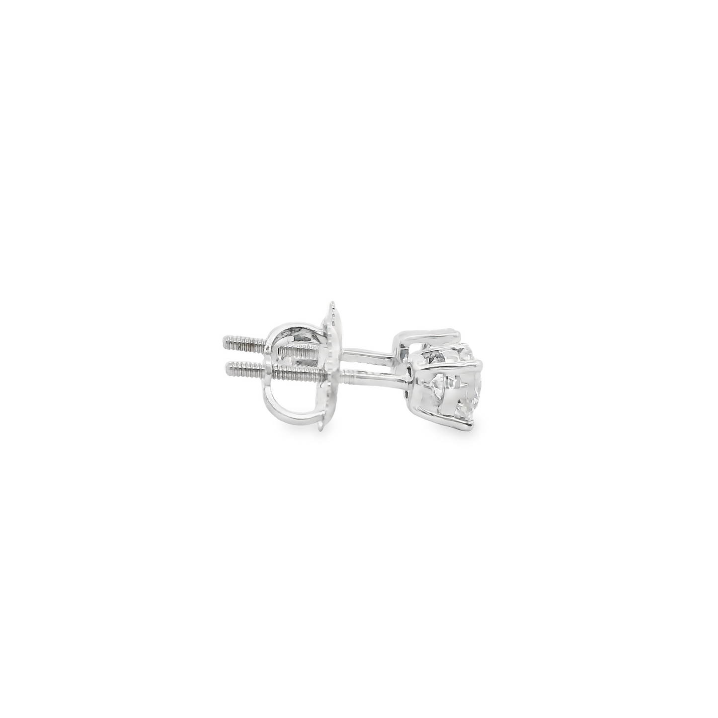 0.75ct Lab-Grown Round-Cut Diamond Stud Earrings in 14K Gold