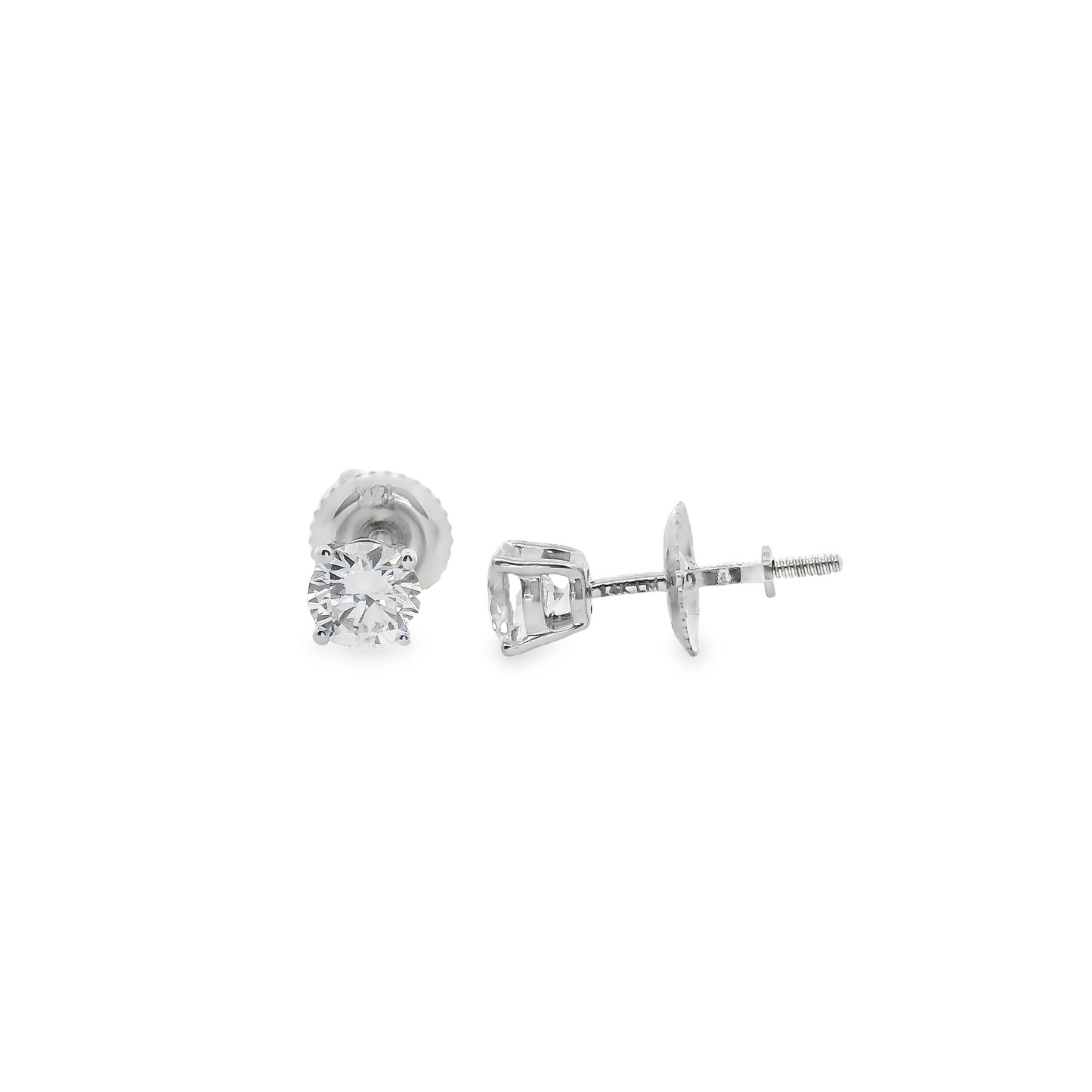 0.75ct Lab-Grown Round-Cut Diamond Stud Earrings in 14K Gold
