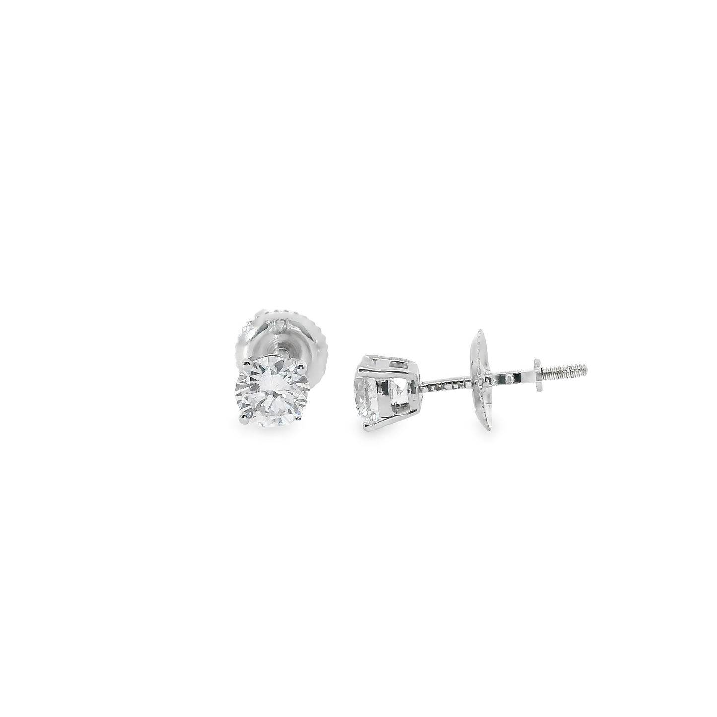 0.75ct Lab-Grown Round-Cut Diamond Stud Earrings in 14K Gold