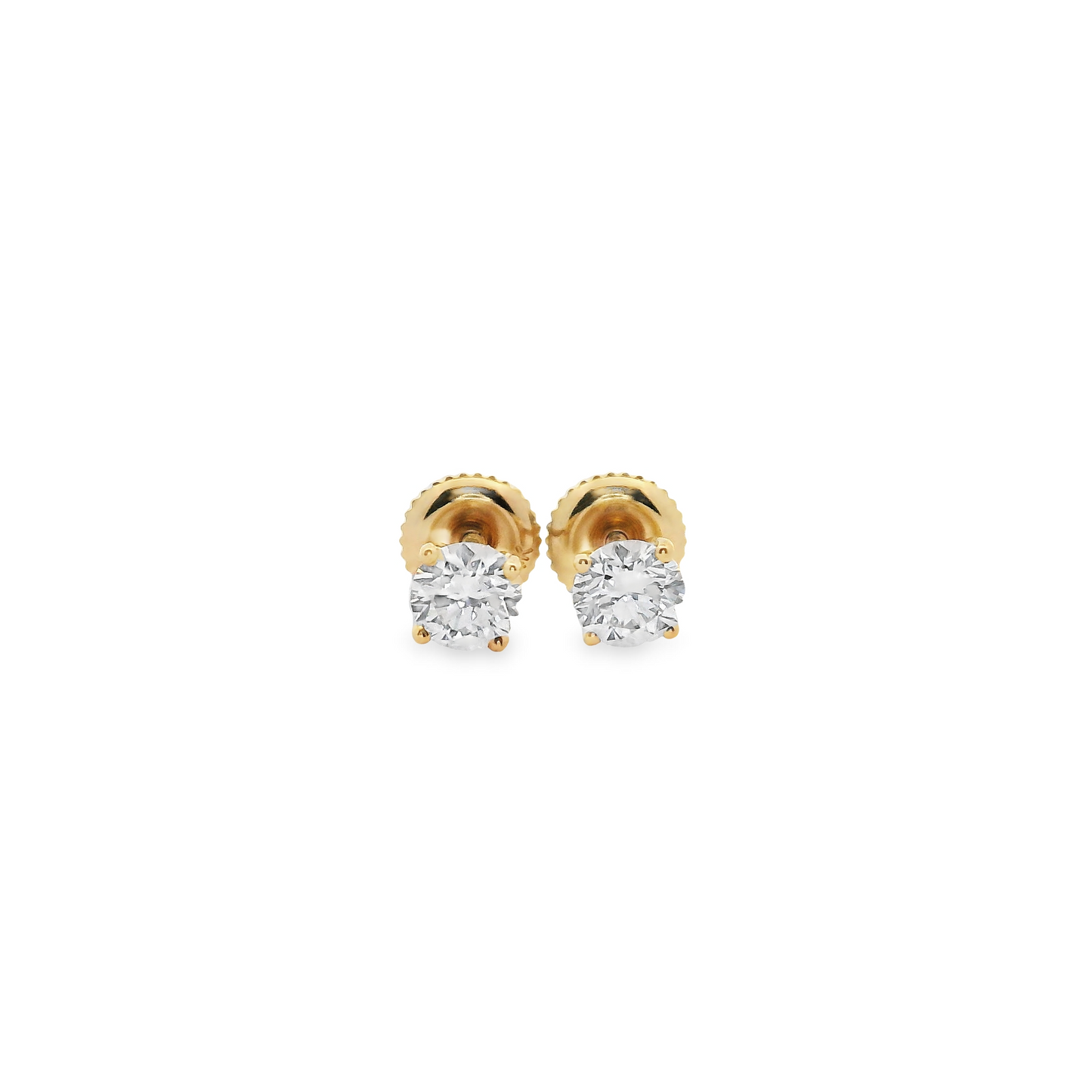 0.75ct Lab-Grown Round-Cut Diamond Stud Earrings in 14K Gold
