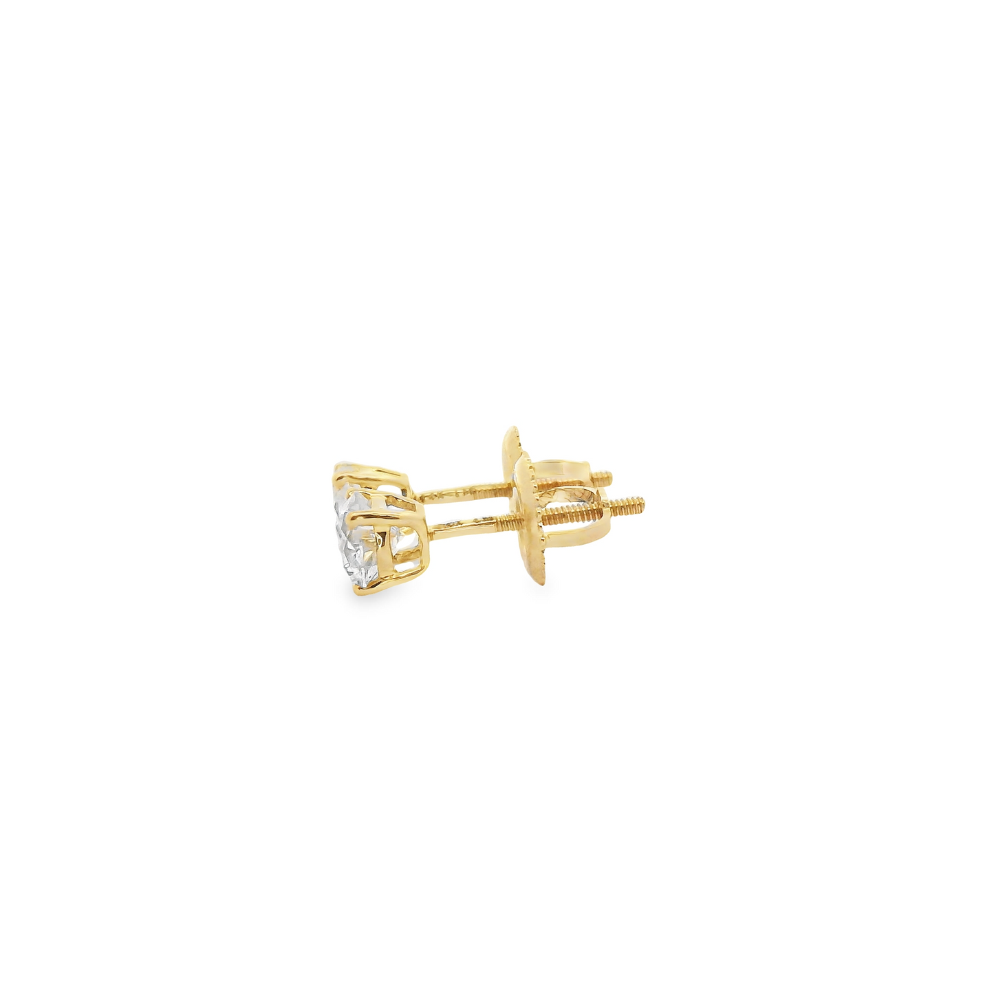 0.75ct Lab-Grown Round-Cut Diamond Stud Earrings in 14K Gold