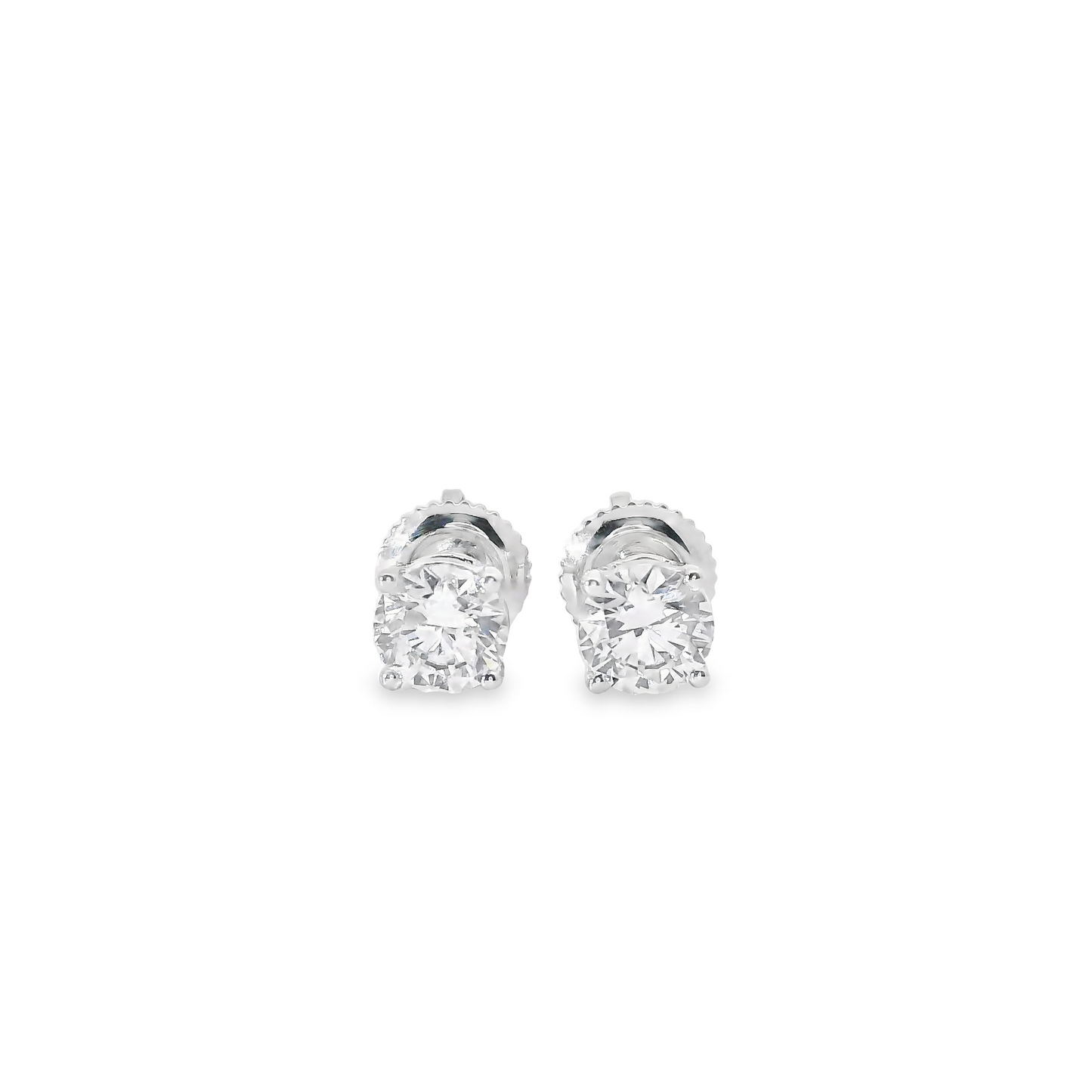 1.00ct Lab-Grown Round-Cut Diamond Stud Earrings in 14K Gold