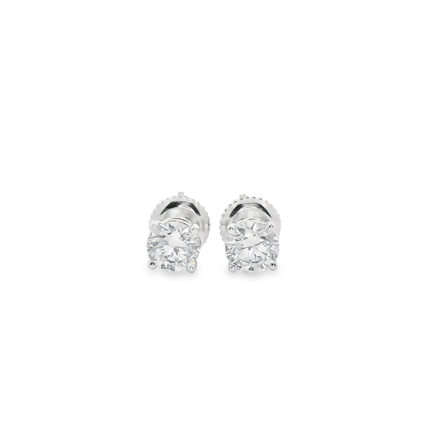 1.00ct Lab-Grown Round-Cut Diamond Stud Earrings in 14K Gold