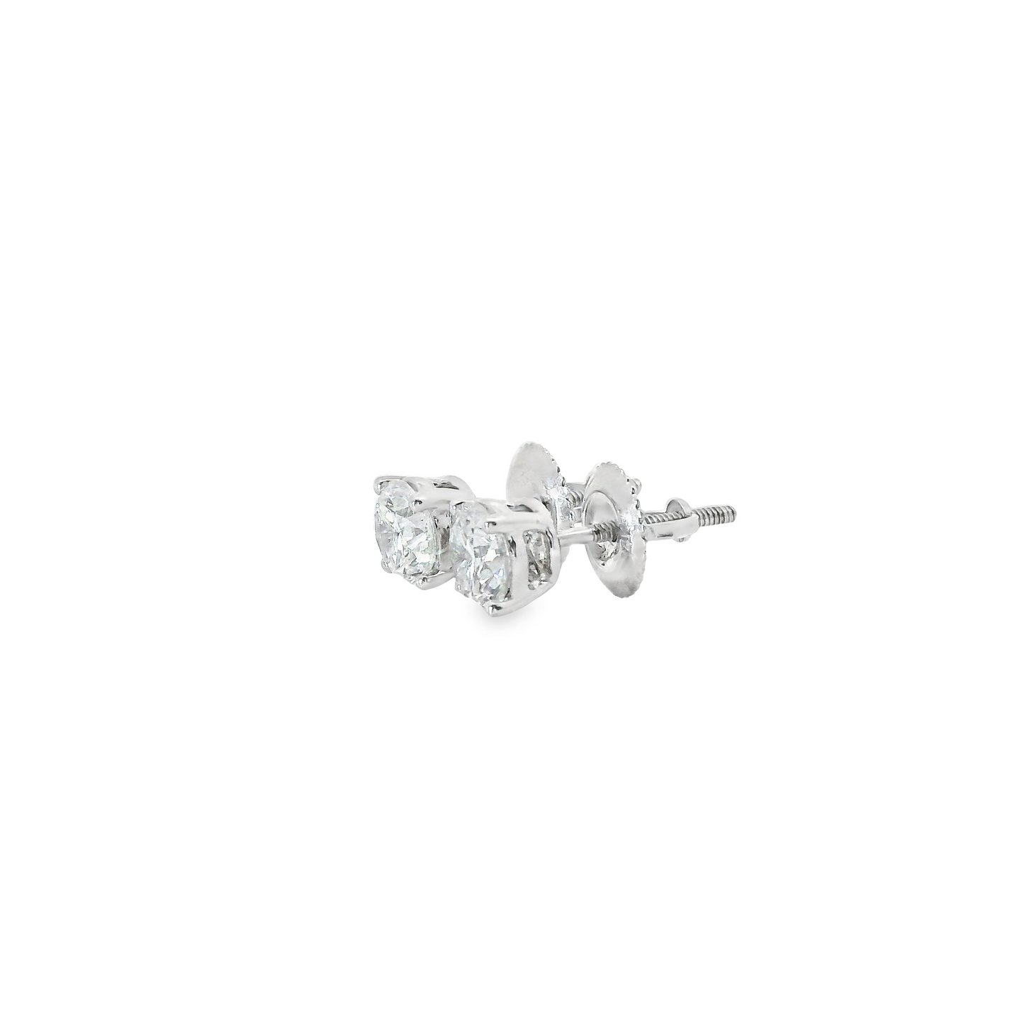 1.00ct Lab-Grown Round-Cut Diamond Stud Earrings in 14K Gold