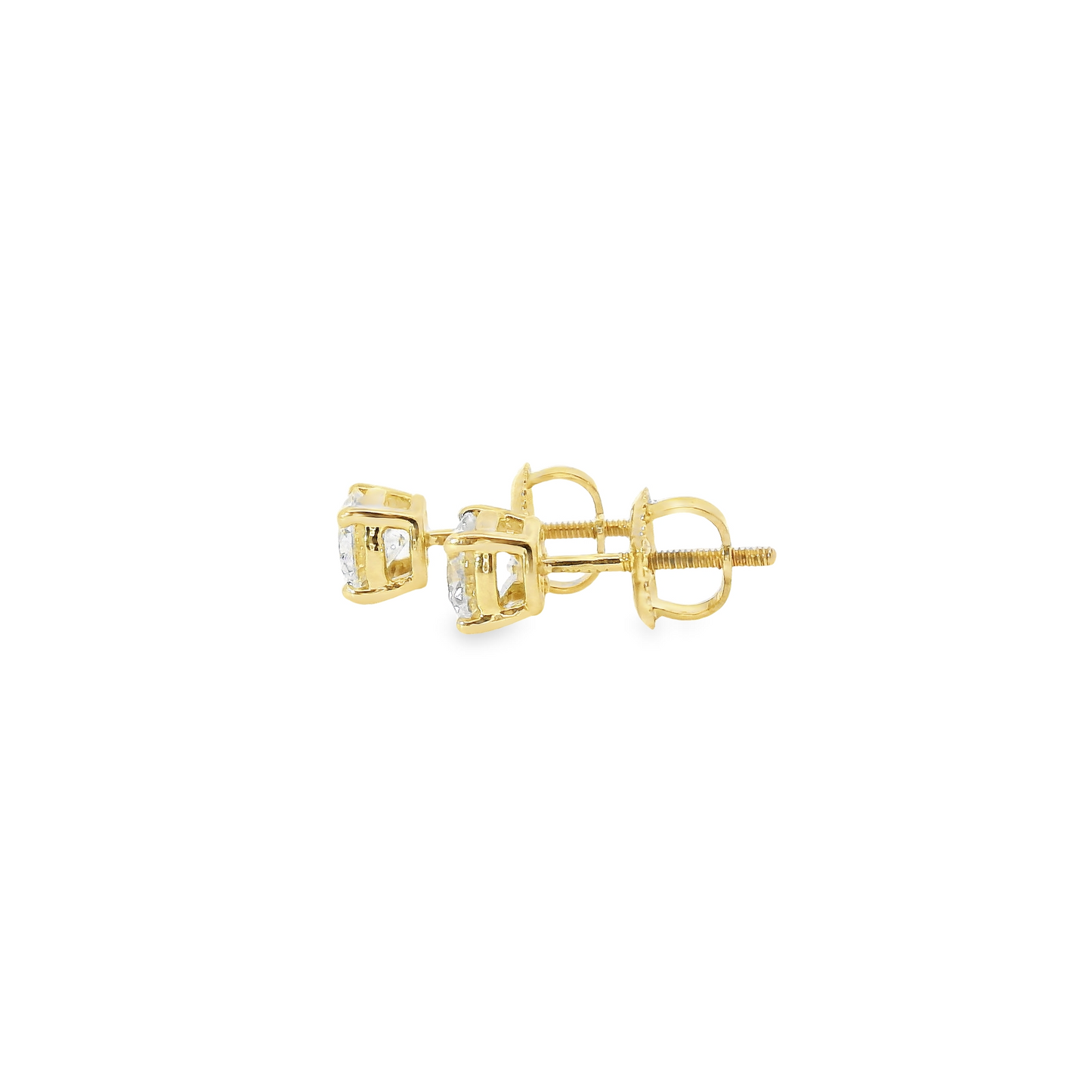 1.00ct Lab-Grown Round-Cut Diamond Stud Earrings in 14K Gold
