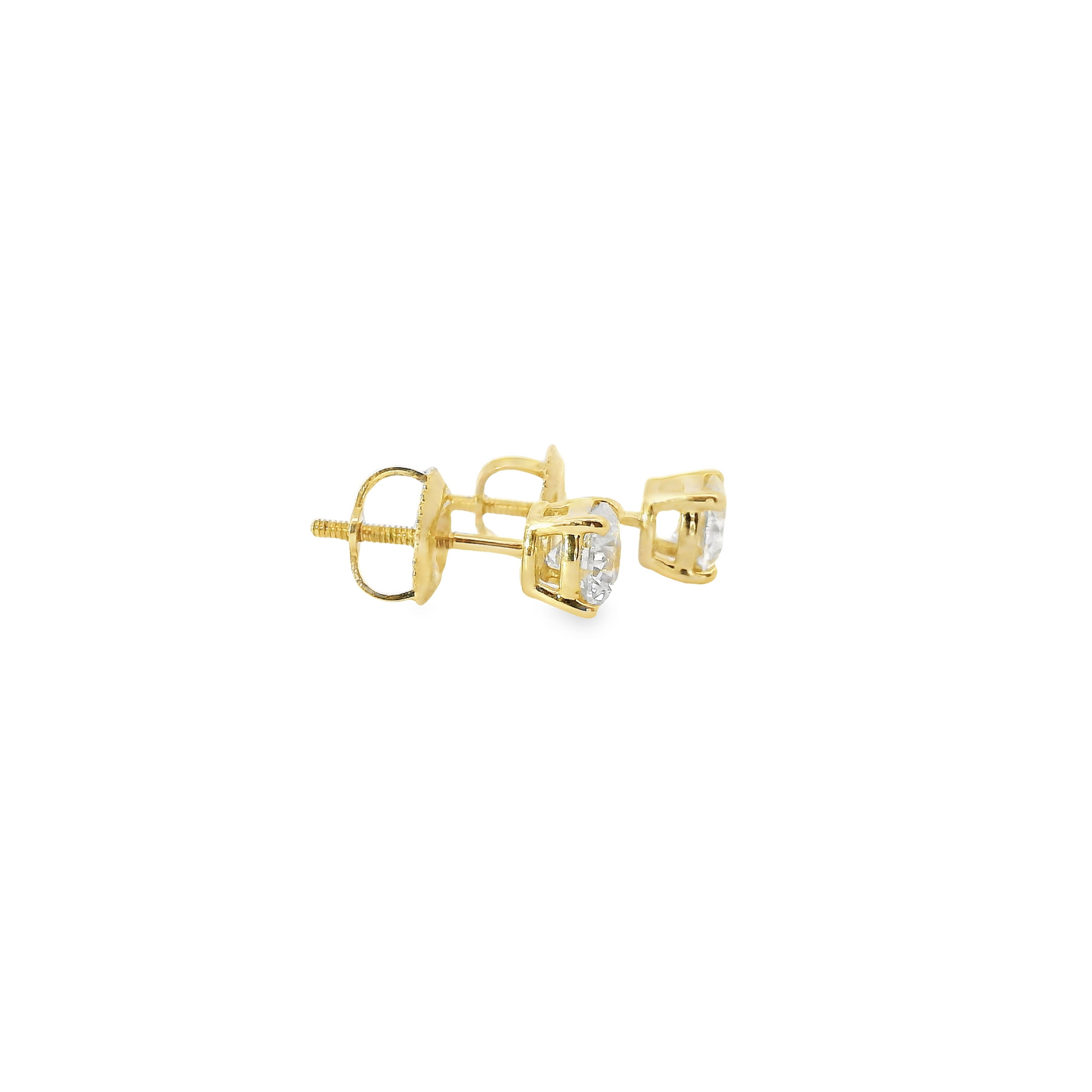 1.00ct Lab-Grown Round-Cut Diamond Stud Earrings in 14K Gold