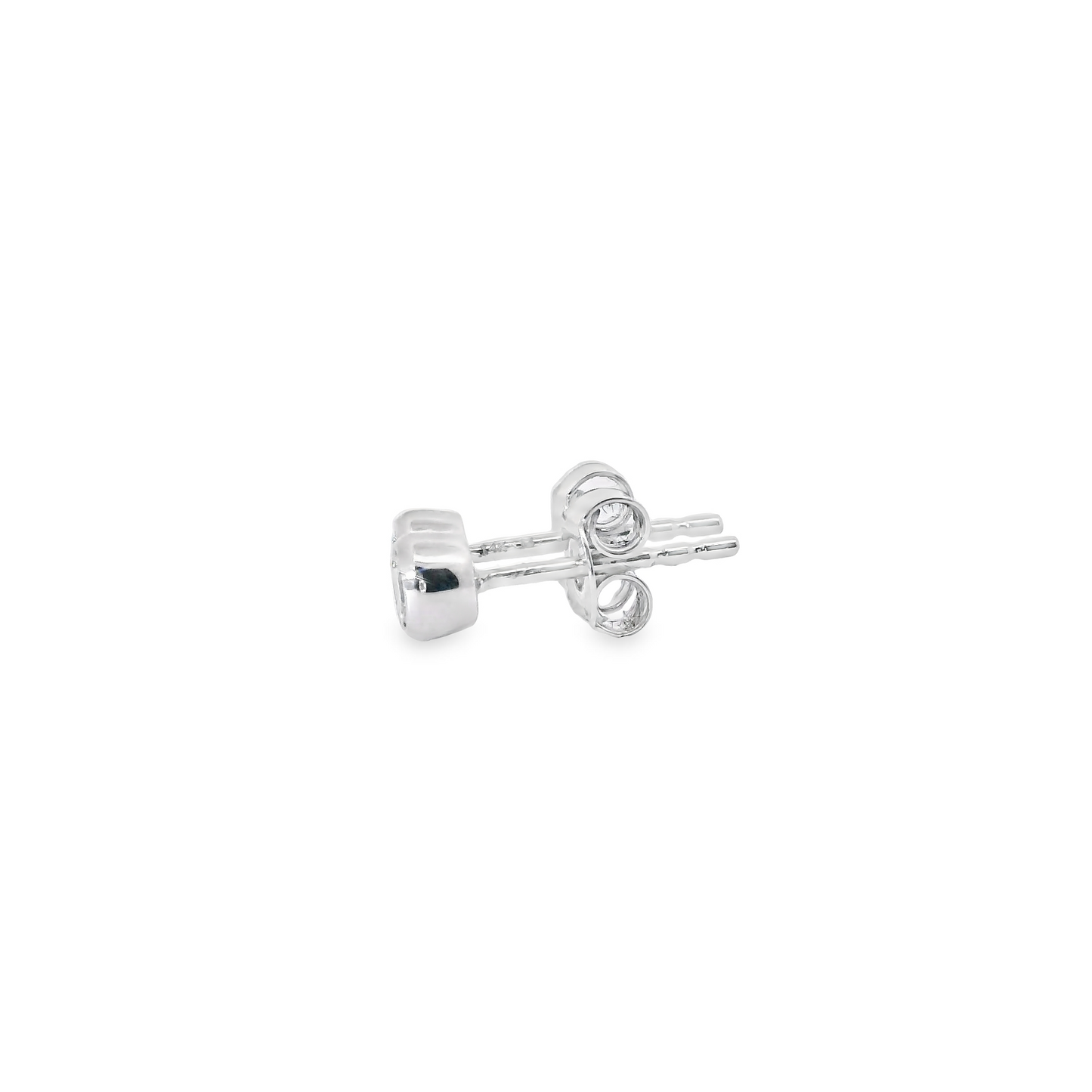 Bezel-Set 0.33ct Lab-Grown Round-Cut Diamond Stud Earrings in 14K Gold