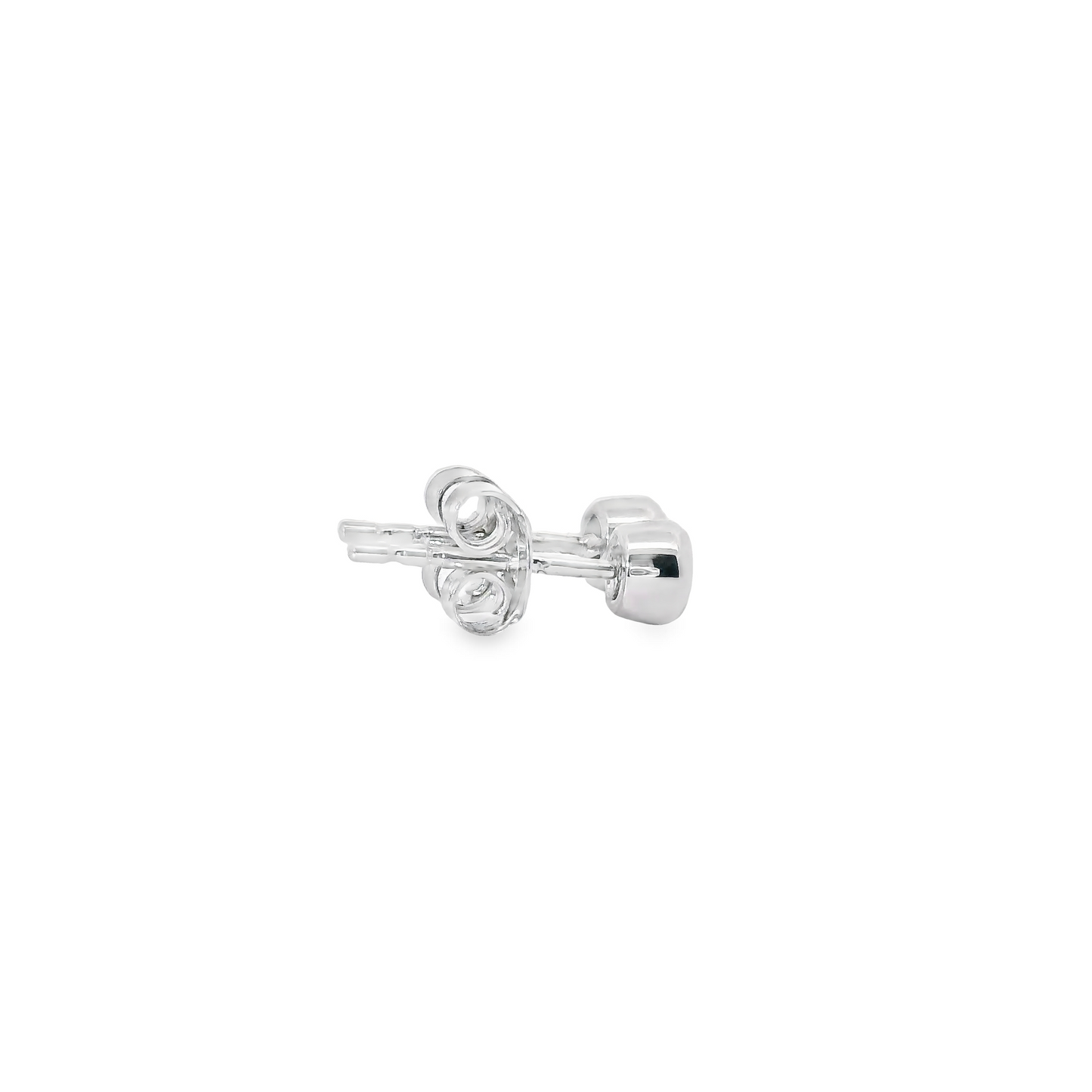 Bezel-Set 0.33ct Lab-Grown Round-Cut Diamond Stud Earrings in 14K Gold