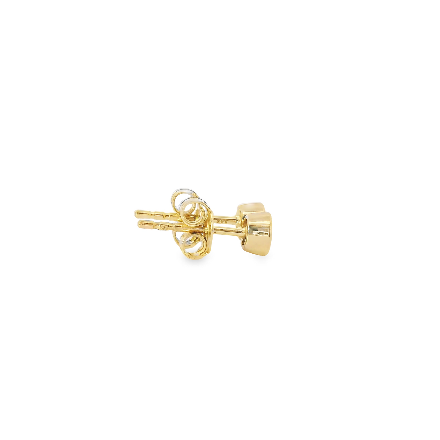 Bezel-Set 0.33ct Lab-Grown Round-Cut Diamond Stud Earrings in 14K Gold