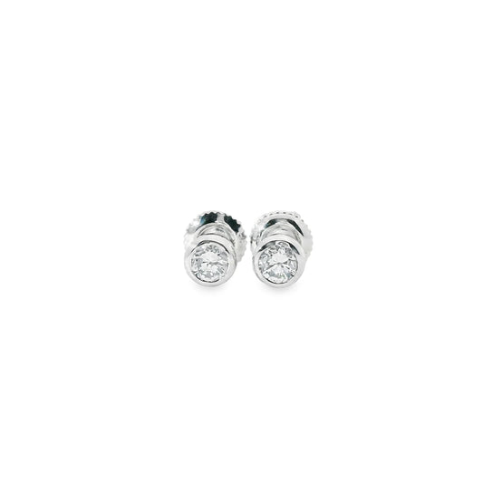 Round Cut Stud Diamond Earrings 14K Gold 0.50 Carat