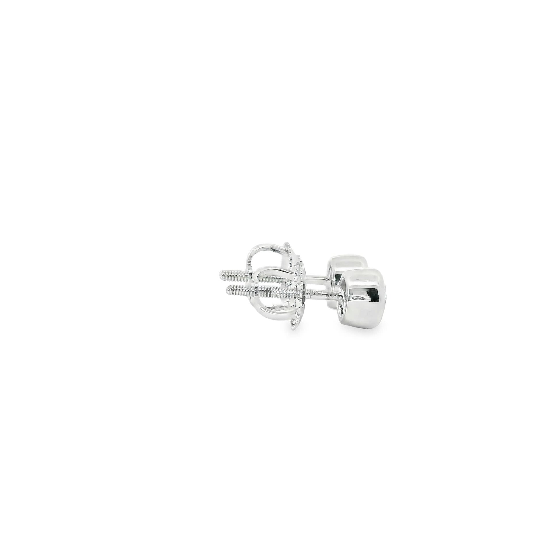 Round Cut Stud Diamond Earrings 14K Gold 0.50 Carat