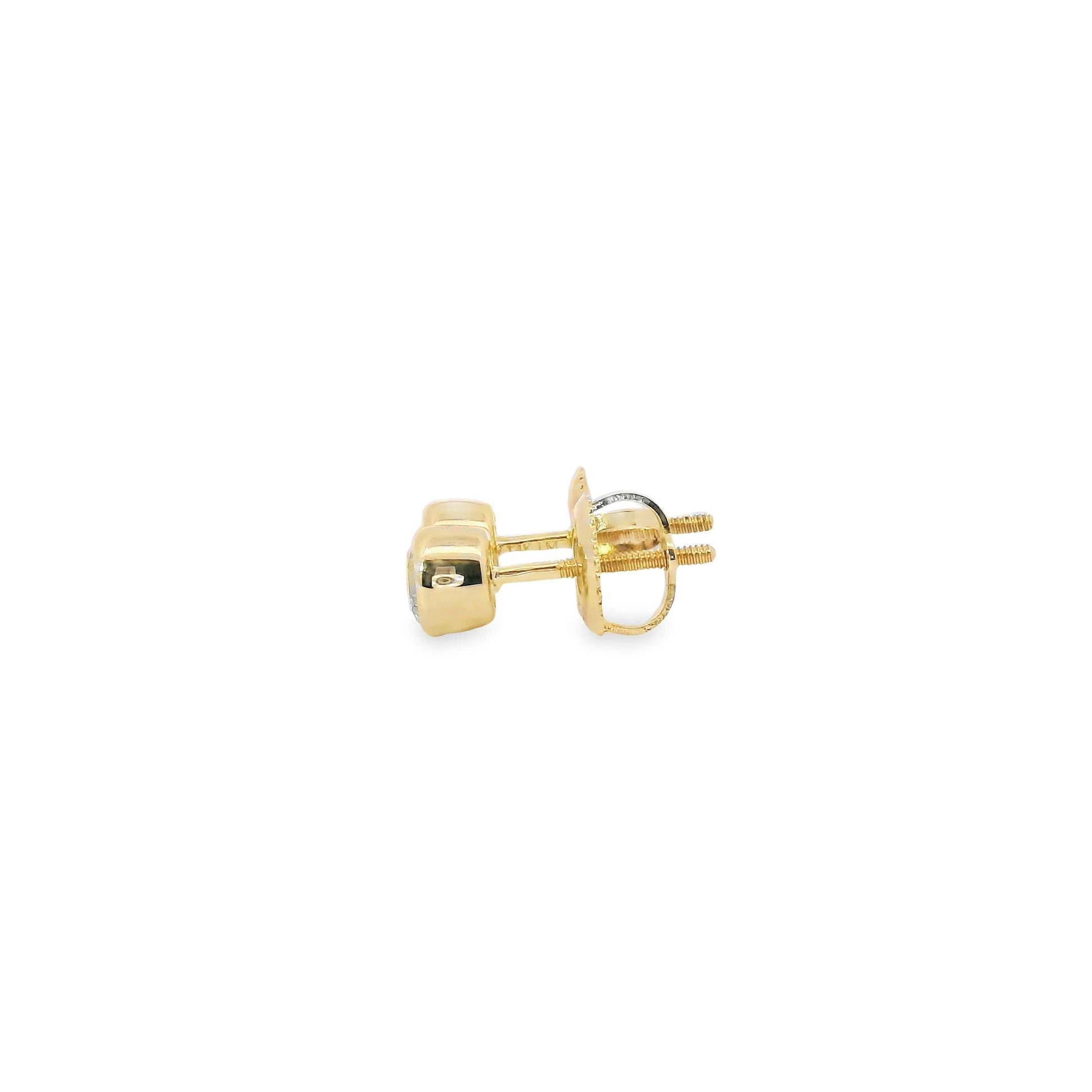 Round Cut Stud Diamond Earrings 14K Gold 0.50 Carat