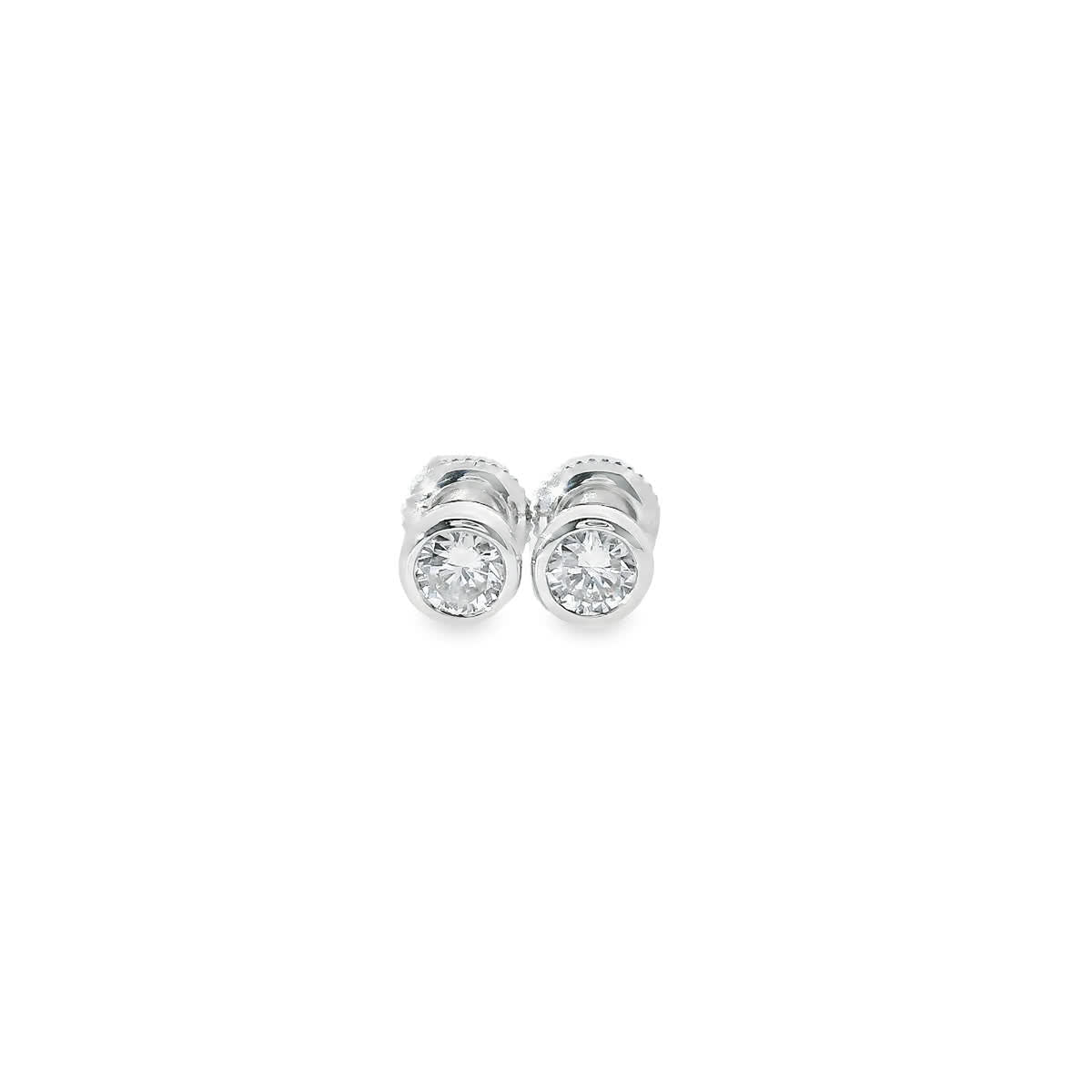 Round Cut Stud Diamond Earrings 14K Gold 0.75 Carat