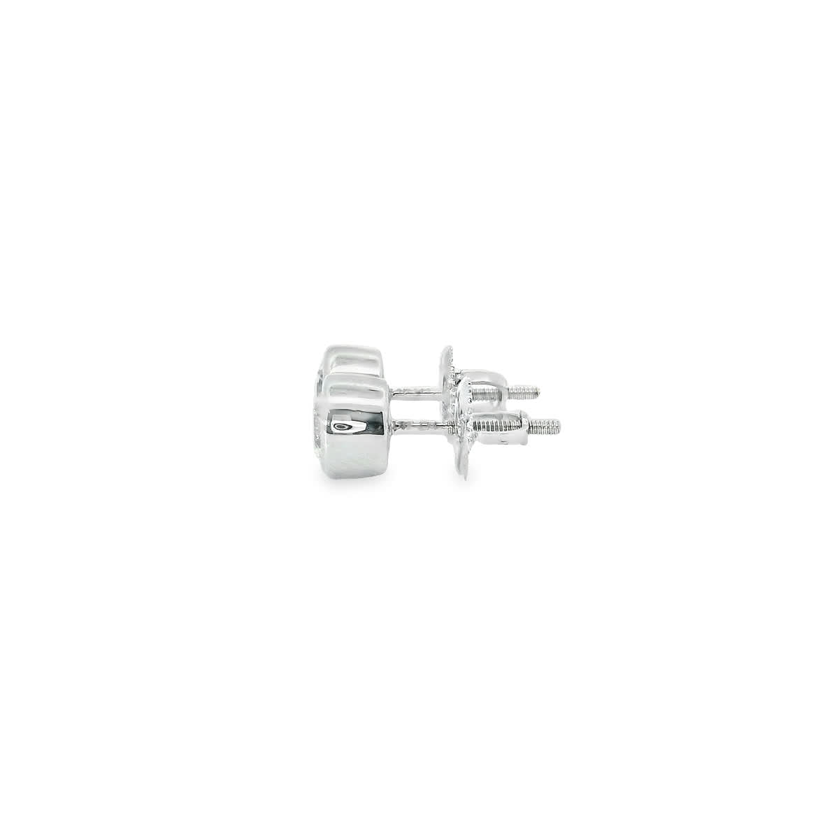 Round Cut Stud Diamond Earrings 14K Gold 1.00 Carat