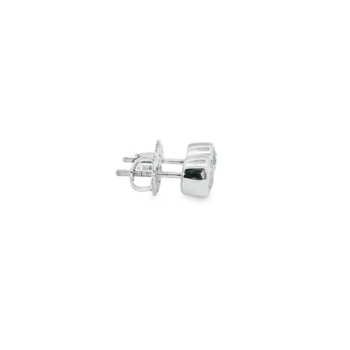 Round Cut Stud Diamond Earrings 14K Gold 1.00 Carat