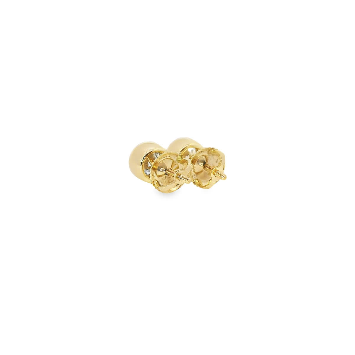 Round Cut Stud Diamond Earrings 14K Gold 1.00 Carat