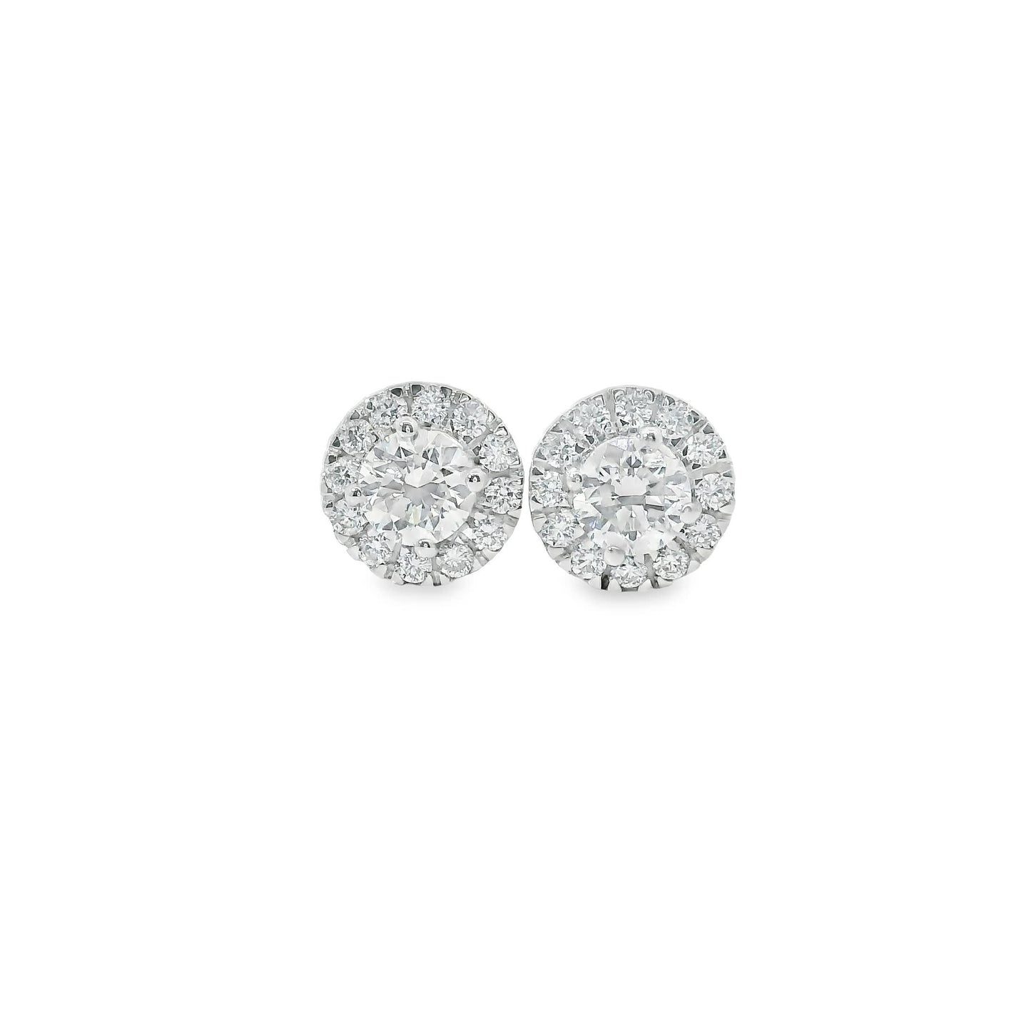 Round Shape Diamond Earrings 14K Gold 1.00 Carat