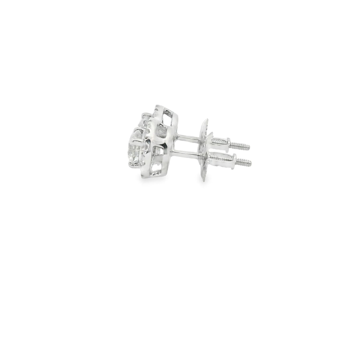 Round Shape Diamond Earrings 14K Gold 1.00 Carat