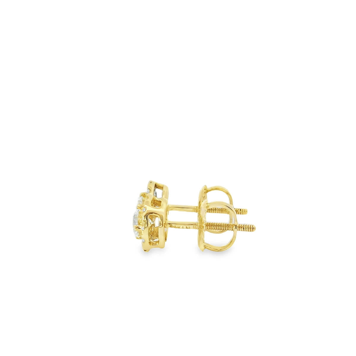 Circular Design Earrings 14K Gold Round-cut Diamonds 0.50 Carat