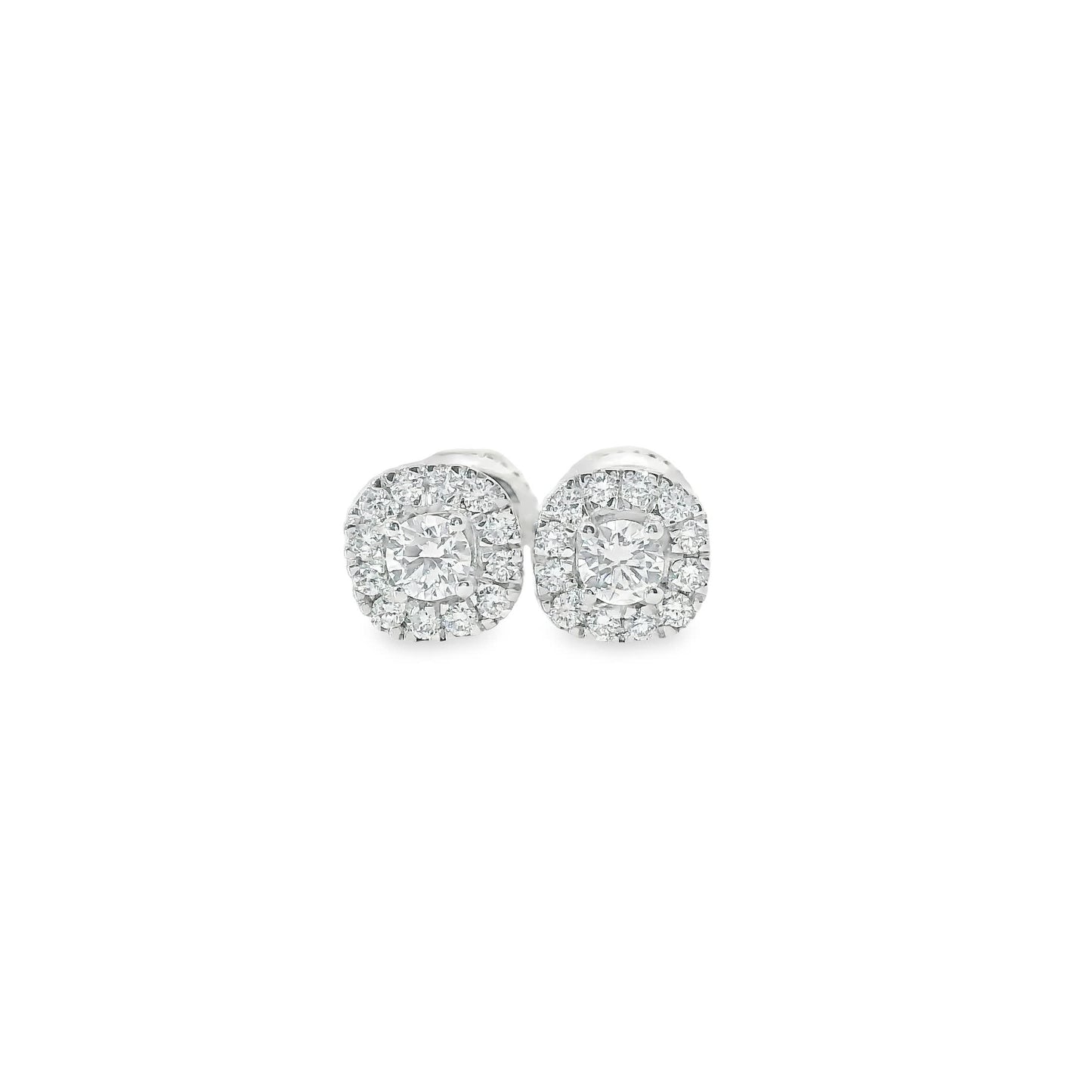 14K Gold Round-cut Diamonds  Stud Earrings 0.50 Carat